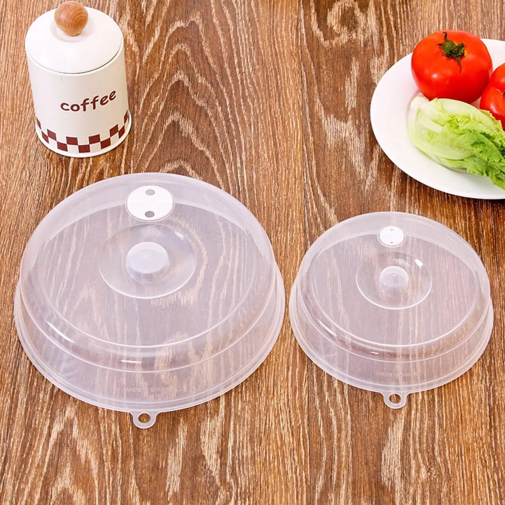 Microwave Cover Clearance! 2pcs Plastic Microwave Cover, Clear Microwave Cover, Clear Steam Vent Splatter Lid Food Dish, Microwave Covers For Food Splatter, Microwave Cover Lid Wholesale Hub