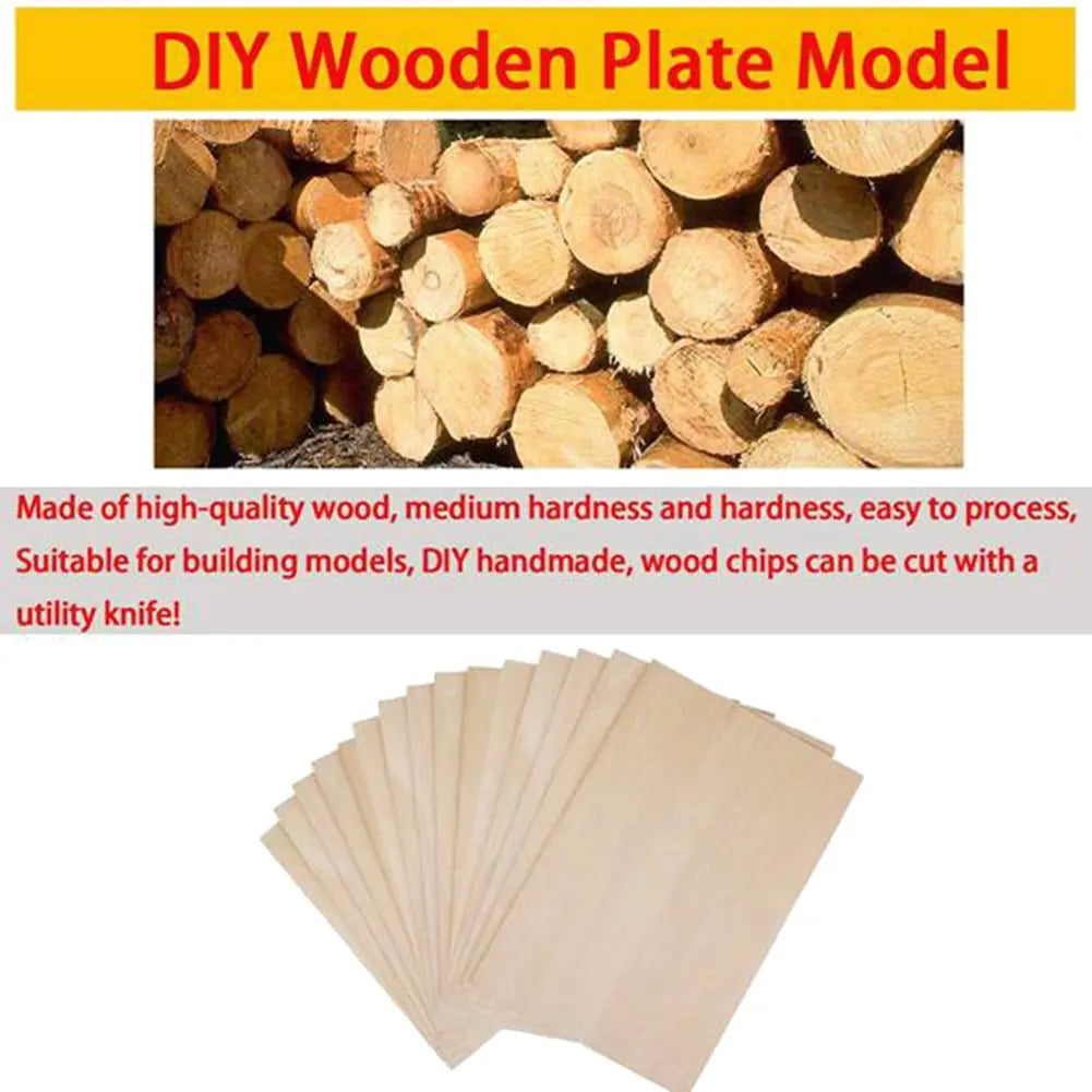 10 Pack Unfinished Wood Sheets,Balsa Thin Board for House Aircraft Ship Boat Arts and Crafts,DIY Ornaments Wholesale Hub