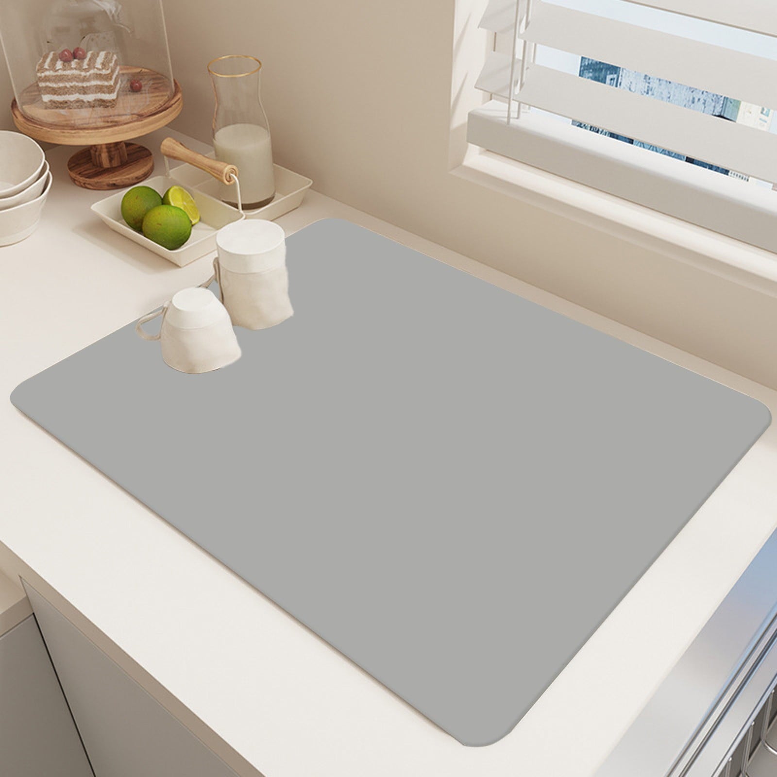 Clearance Under $1 Boovnll Dish Drying Mat, 12x16" High Absorbent & Soft Dish Drainer, Diatomite Drying Matt Kitchen Counter for Kitchen Countertops, Sinks, Draining Racks, Drying Mat Gray Wholesale Hub