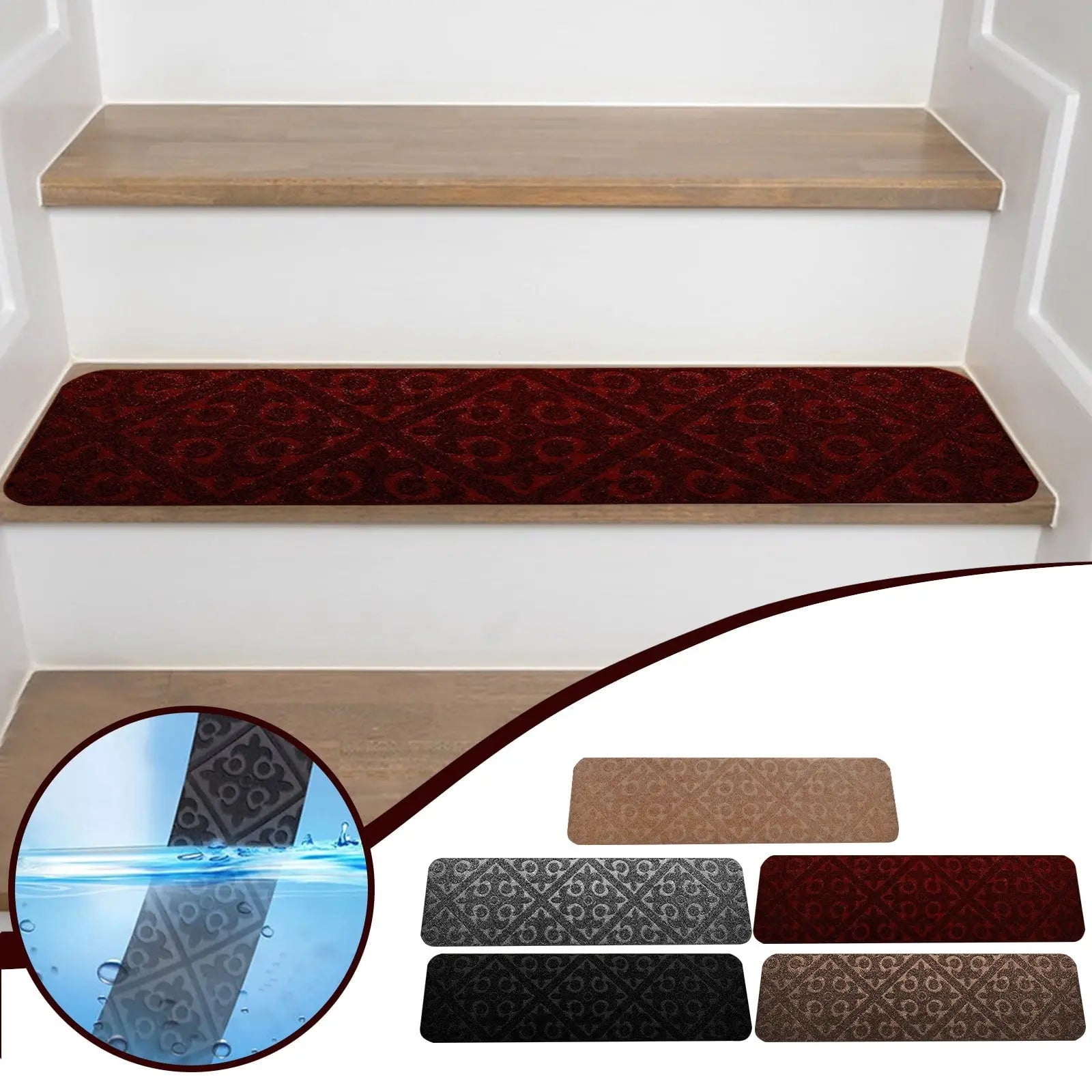 PALIFEUR Stair Treads for Wooden Steps, Soft Stair Treads, 8 x 30 Inch Reusable Carpet Stair Treads, Washable Stair Runners for Wooden Steps Non Slip Stair Rugs Black Wholesale Hub