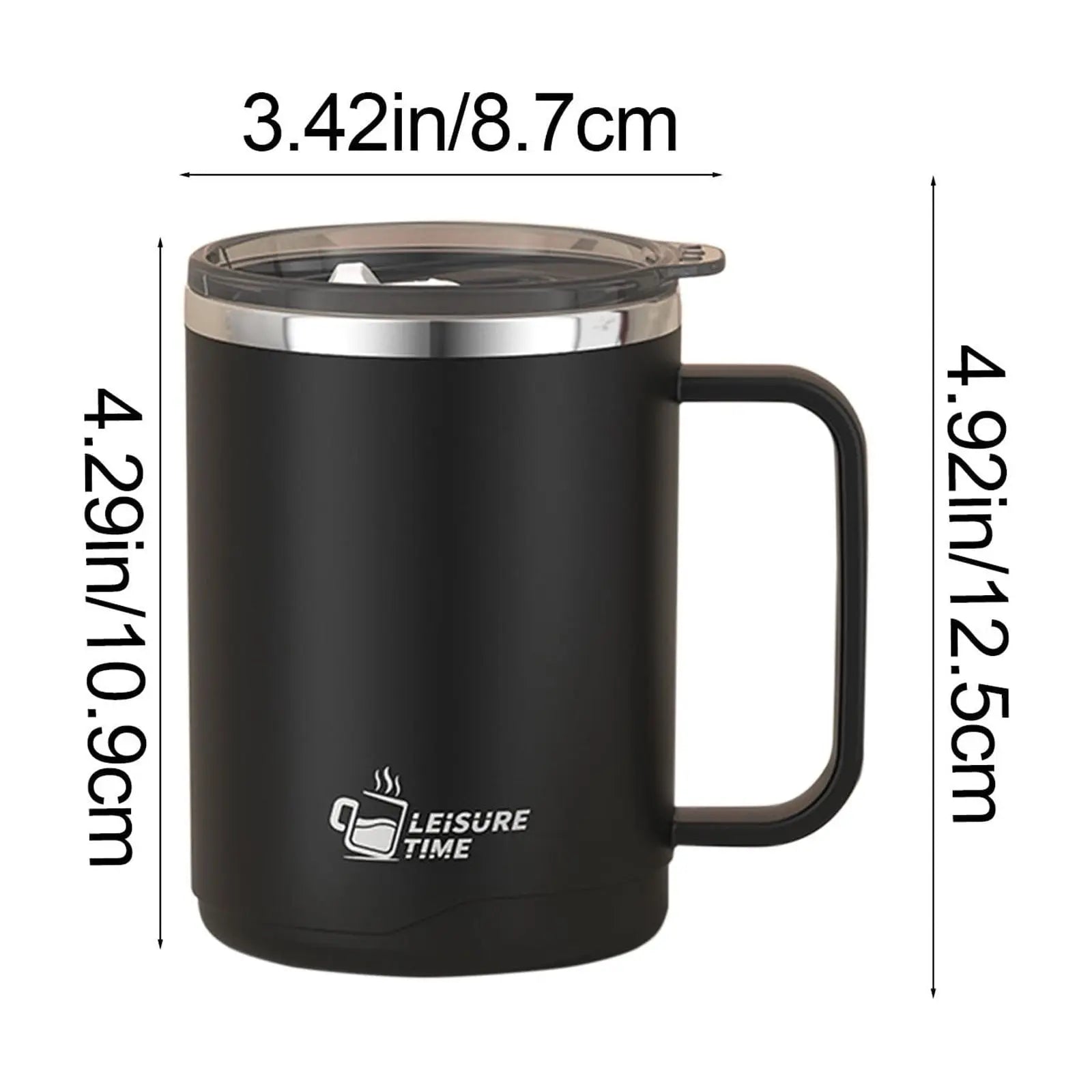 Insulated Coffee Mug with Handle & Lid - 17oz Stainless Steel Travel Tumbler, Double Wall Vacuum (Black) by PALIFEUR 01_【Limited Edition】 2026 New Model Smart Coffee Mug Wholesale Hub