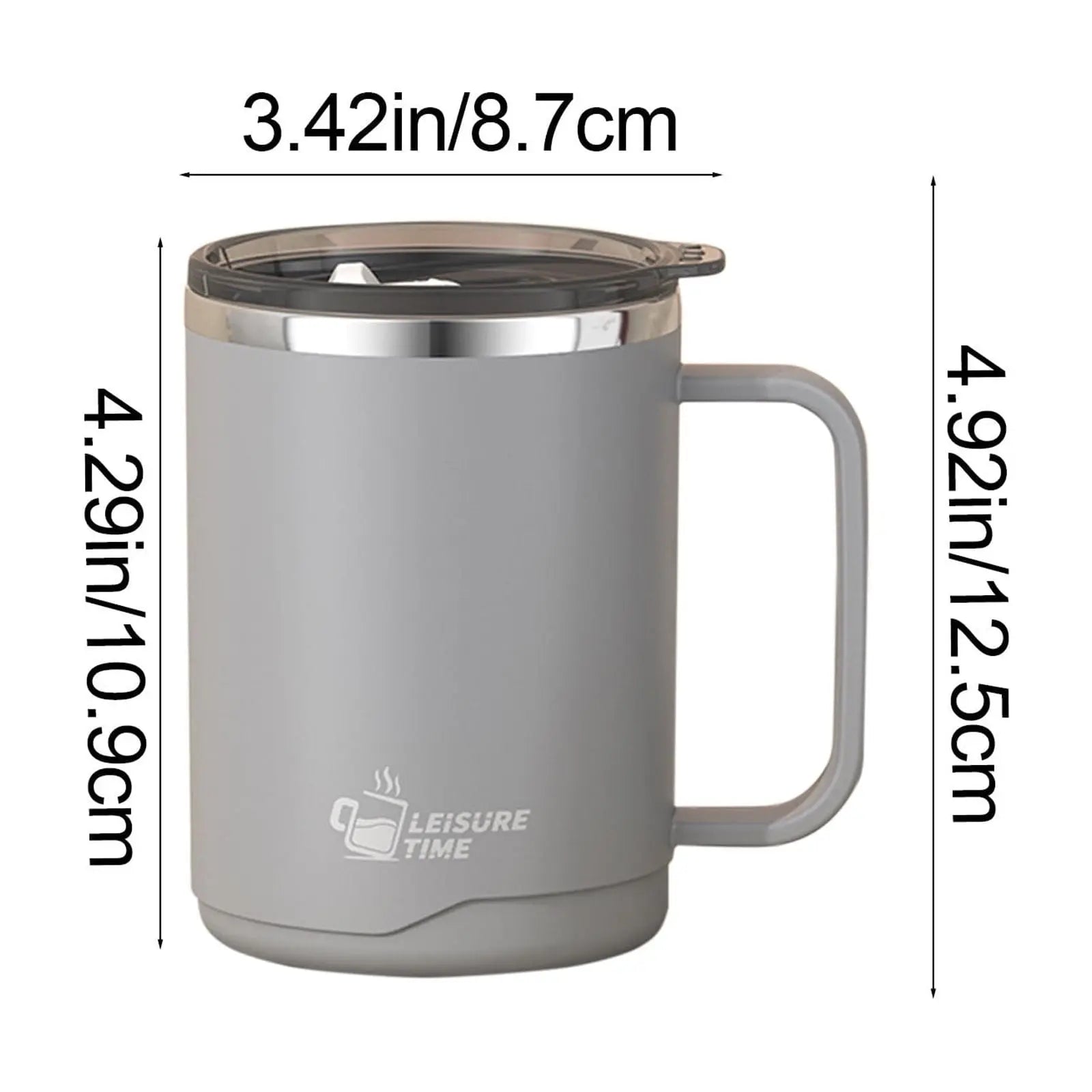 Insulated Coffee Mug with Handle & Lid - 17oz Stainless Steel Travel Tumbler, Double Wall Vacuum (Black) by PALIFEUR 02_【Limited Time Offer】 Upgraded Double-Wall Insulated Coffee Mug Wholesale Hub