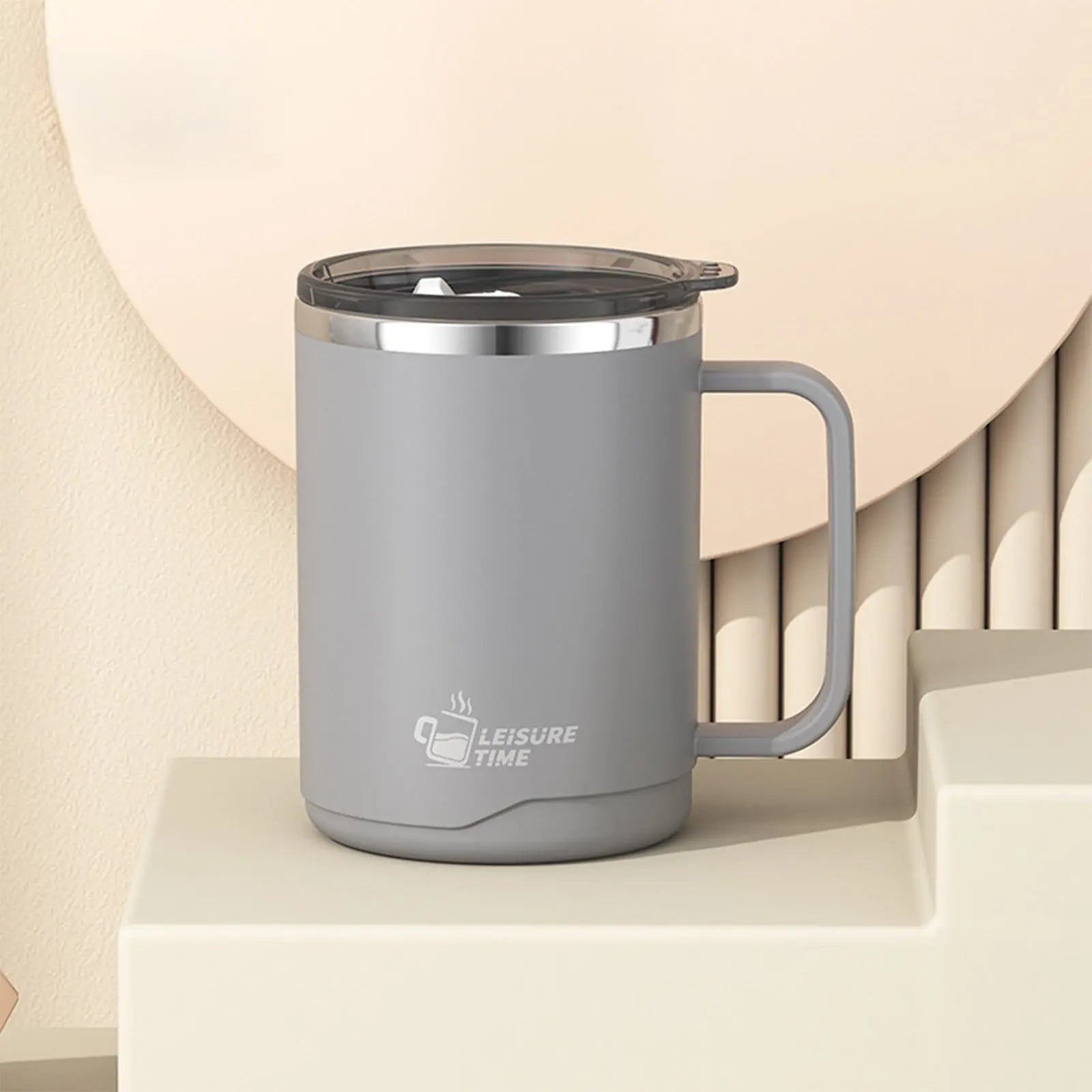 Insulated Coffee Mug with Handle & Lid - 17oz Stainless Steel Travel Tumbler, Double Wall Vacuum (Black) by PALIFEUR 02_【Limited Time Offer】 Upgraded Double-Wall Insulated Coffee Mug Wholesale Hub