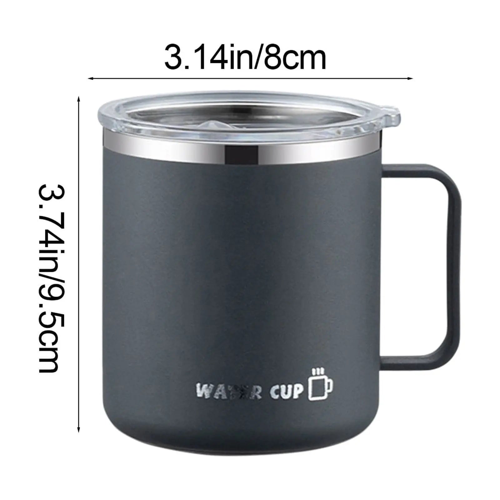 Insulated Coffee Mug with Handle & Lid - 17oz Stainless Steel Travel Tumbler, Double Wall Vacuum (Black) by PALIFEUR 06_【Enhanced Insulation】 Heat-Resistant Handle Coffee Mug Wholesale Hub