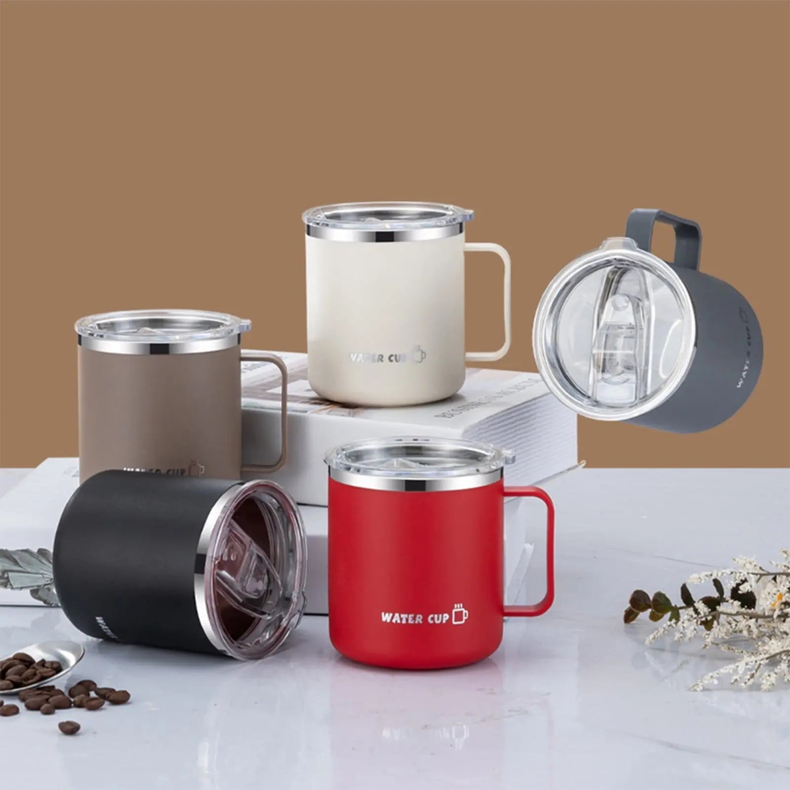 Insulated Coffee Mug with Handle & Lid - 17oz Stainless Steel Travel Tumbler, Double Wall Vacuum (Black) by PALIFEUR 07_【Extended保温】 24-Hour Temperature Retention Coffee Cup Wholesale Hub
