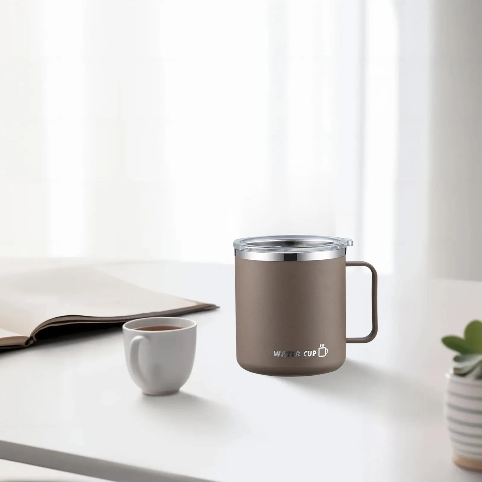 Insulated Coffee Mug with Handle & Lid - 17oz Stainless Steel Travel Tumbler, Double Wall Vacuum (Black) by PALIFEUR 07_【Extended保温】 24-Hour Temperature Retention Coffee Cup Wholesale Hub