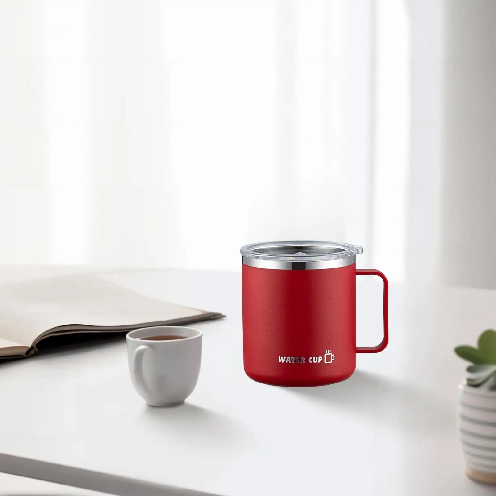 Insulated Coffee Mug with Handle & Lid - 17oz Stainless Steel Travel Tumbler, Double Wall Vacuum (Black) by PALIFEUR 08_【Leak-Proof Upgrade】 360° Spill-Proof Sealed Coffee Mug Wholesale Hub
