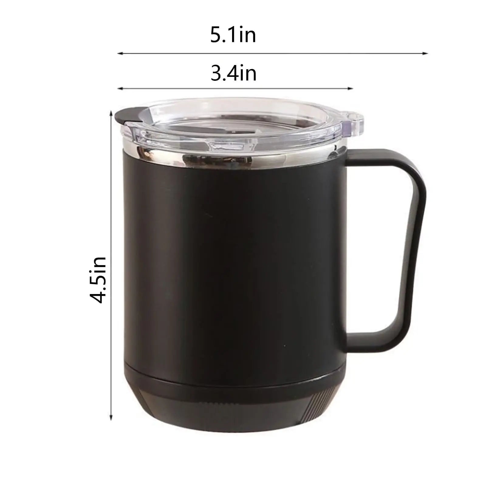 Insulated Coffee Mug with Handle & Lid - 17oz Stainless Steel Travel Tumbler, Double Wall Vacuum (Black) by PALIFEUR 10_【XL Capacity】 17oz Large Capacity Coffee Mug Wholesale Hub