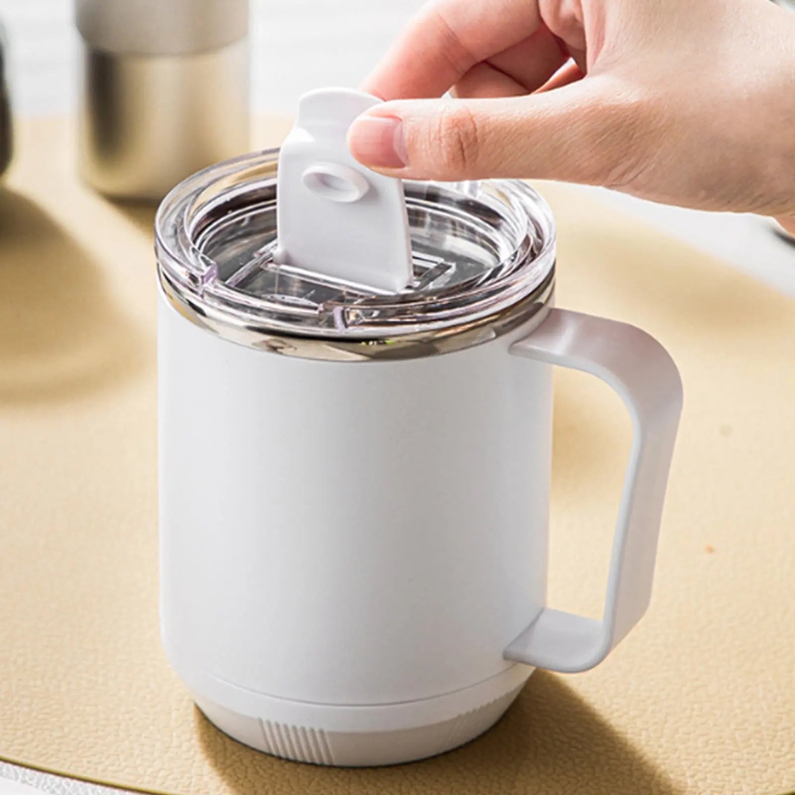 Insulated Coffee Mug with Handle & Lid - 17oz Stainless Steel Travel Tumbler, Double Wall Vacuum (Black) by PALIFEUR 11_【Office Essential】 Desktop Smart Temperature Control Coffee Mug Wholesale Hub