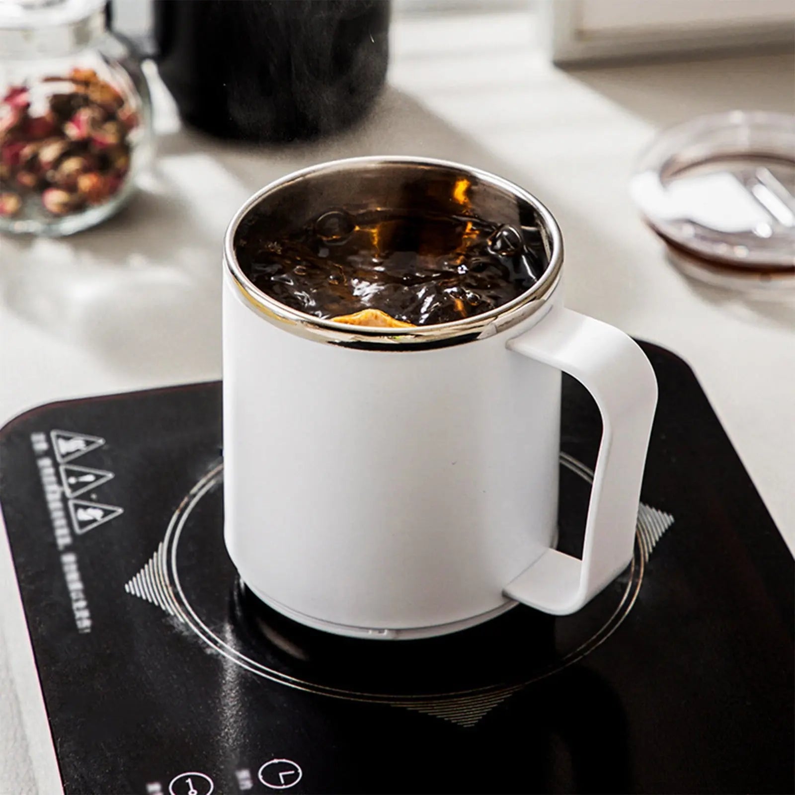 Insulated Coffee Mug with Handle & Lid - 17oz Stainless Steel Travel Tumbler, Double Wall Vacuum (Black) by PALIFEUR 11_【Office Essential】 Desktop Smart Temperature Control Coffee Mug Wholesale Hub
