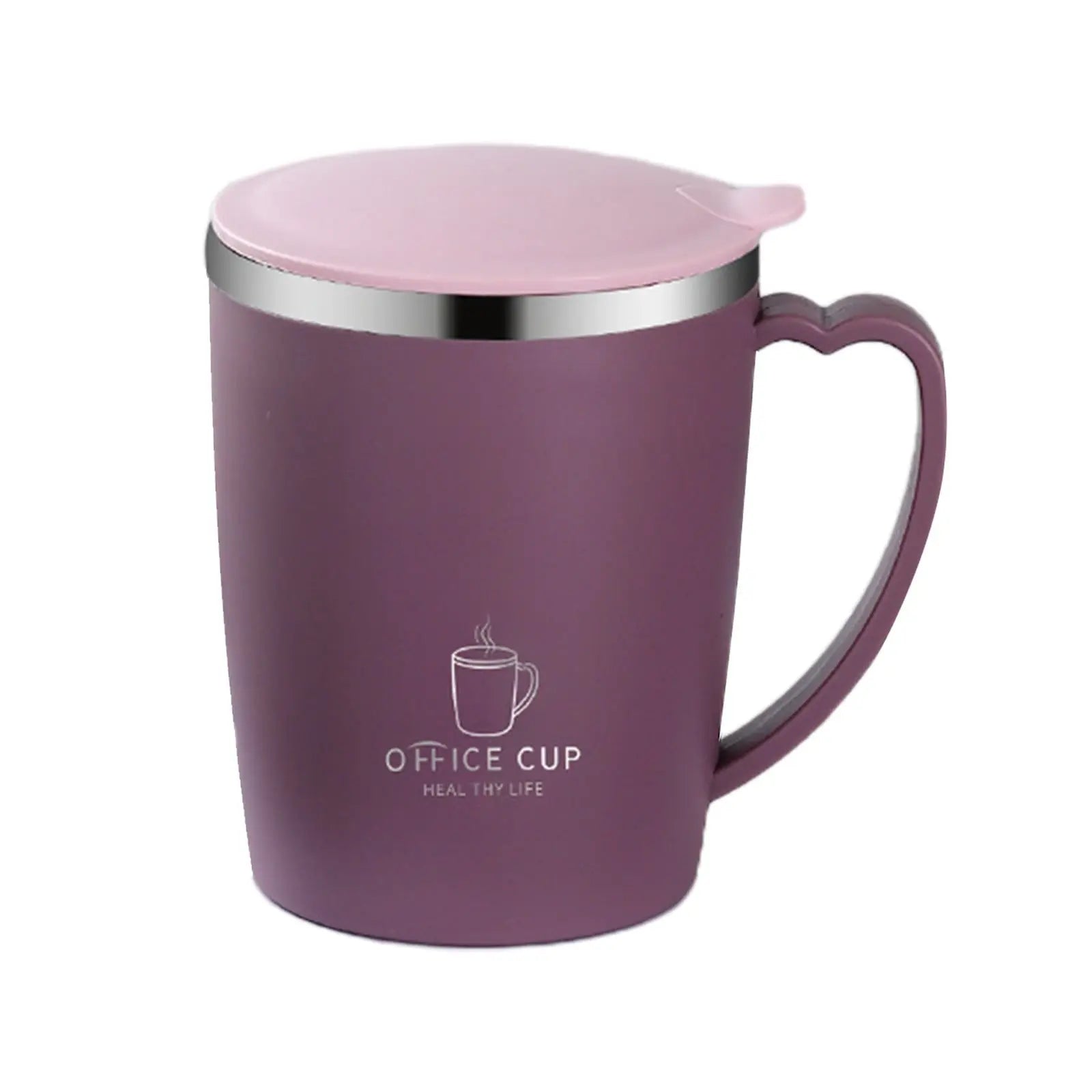 Insulated Coffee Mug with Handle & Lid - 17oz Stainless Steel Travel Tumbler, Double Wall Vacuum (Black) by PALIFEUR 19_【Corporate Gifts】 Company Logo Customized Coffee Cup Wholesale Hub