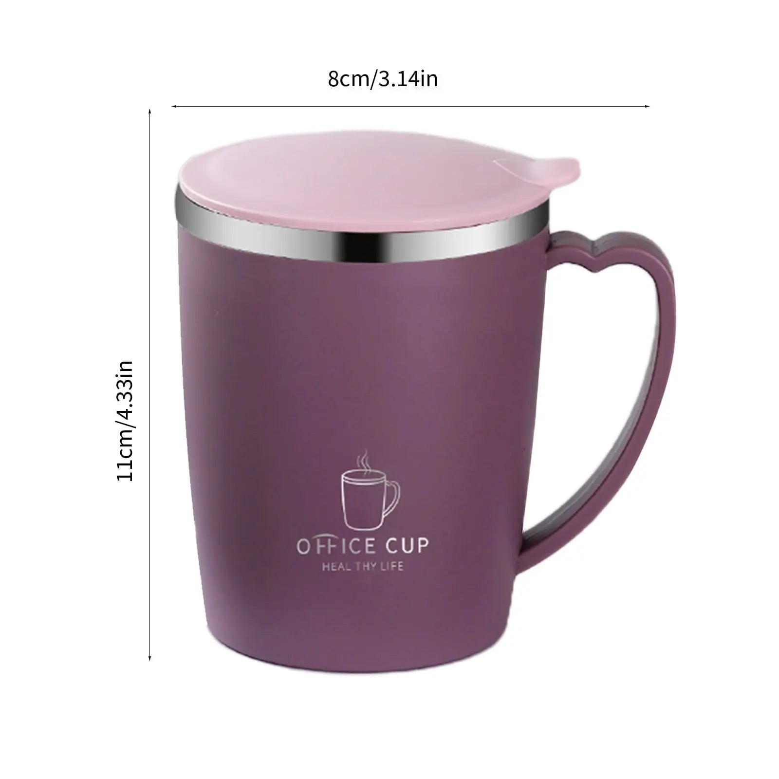 Insulated Coffee Mug with Handle & Lid - 17oz Stainless Steel Travel Tumbler, Double Wall Vacuum (Black) by PALIFEUR 19_【Corporate Gifts】 Company Logo Customized Coffee Cup Wholesale Hub