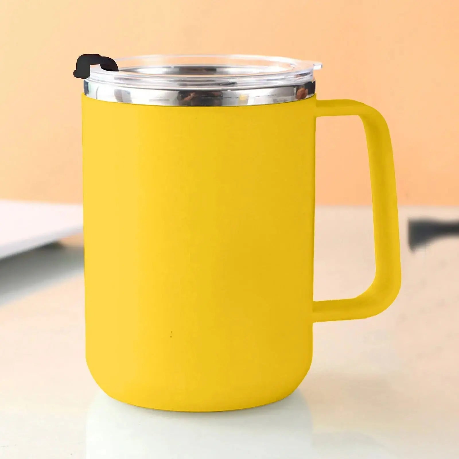 Insulated Coffee Mug with Handle & Lid - 17oz Stainless Steel Travel Tumbler, Double Wall Vacuum (Black) by PALIFEUR 26_【Certified Quality】 International Food Safety Certified Coffee Cup Wholesale Hub