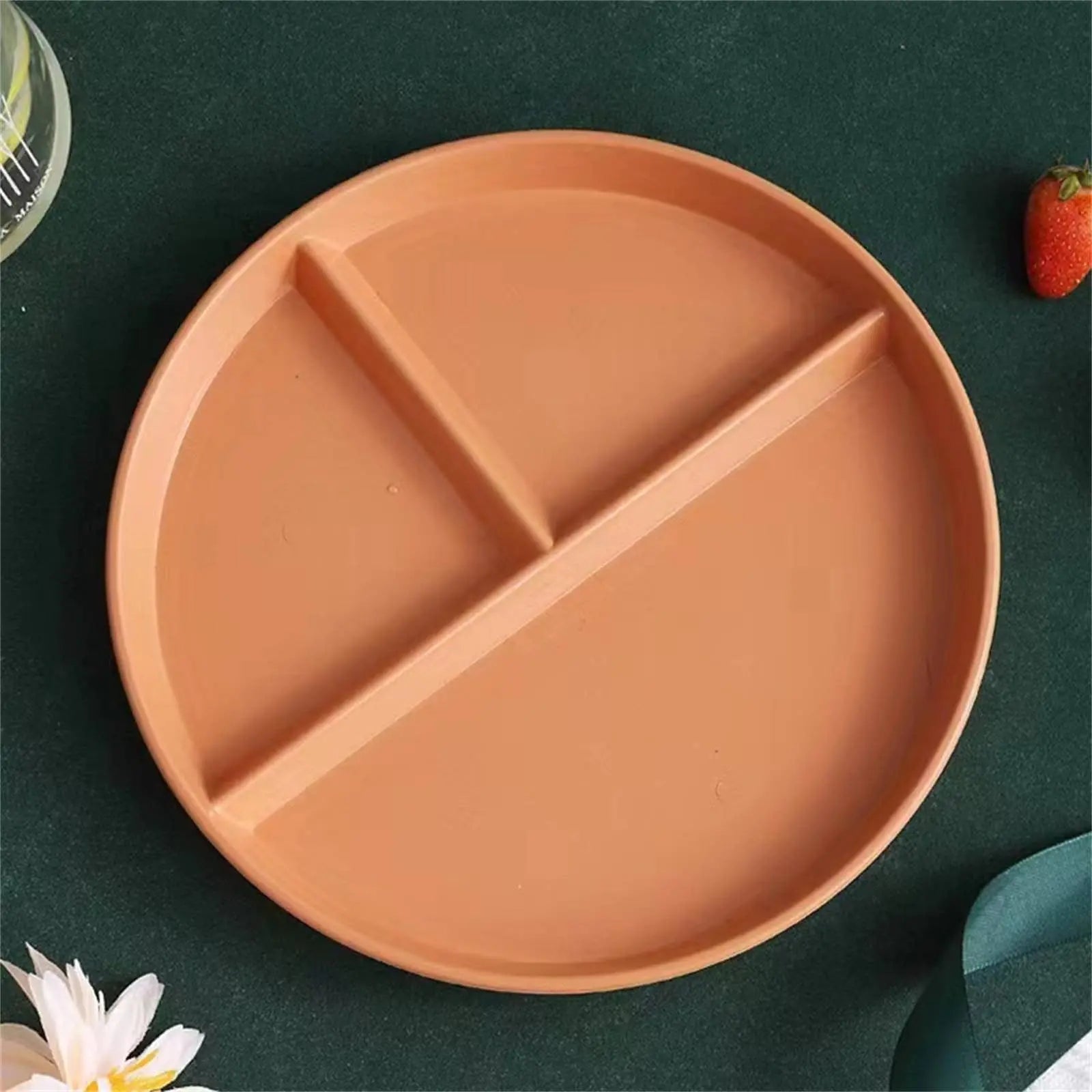 JWDX Tableware Clearance, Wheat Plates for Adults Reusable Dinnerware Set Kids Divided Plate Bariatric Plastic Salad Lunch Tray Microwave and Dishwasher A Wholesale Hub