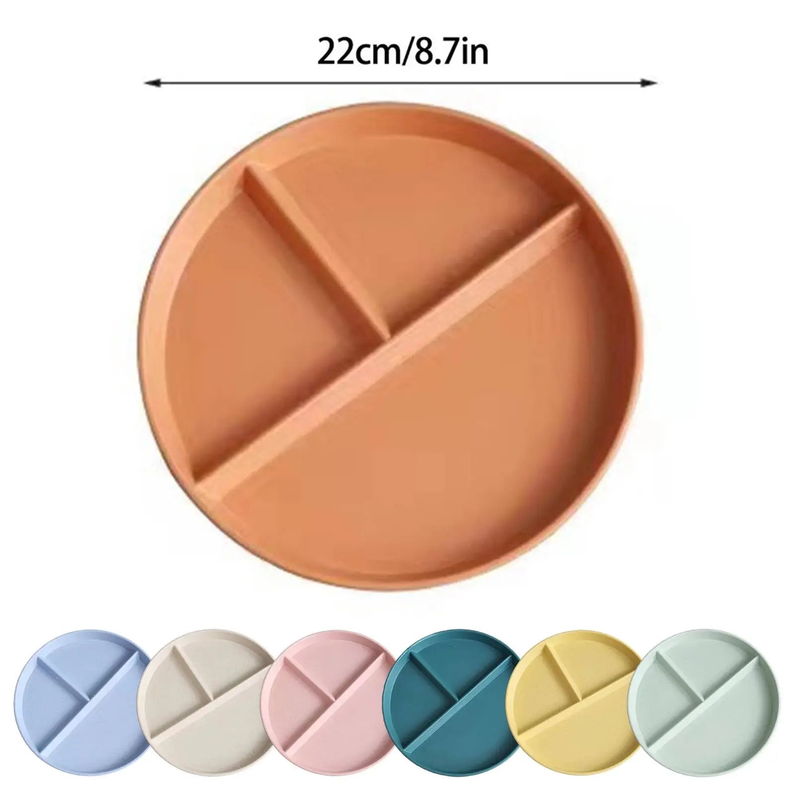 JWDX Tableware Clearance, Wheat Plates for Adults Reusable Dinnerware Set Kids Divided Plate Bariatric Plastic Salad Lunch Tray Microwave and Dishwasher A Wholesale Hub