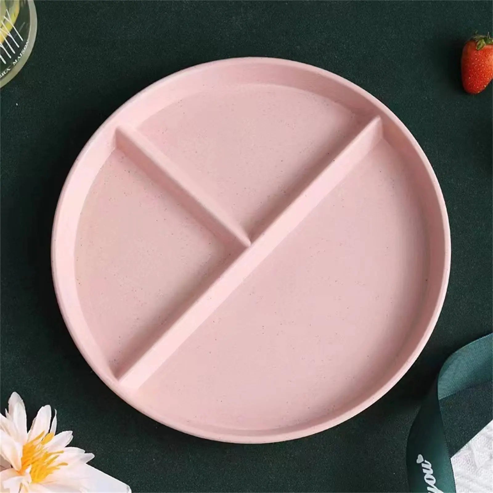 JWDX Tableware Clearance, Wheat Plates for Adults Reusable Dinnerware Set Kids Divided Plate Bariatric Plastic Salad Lunch Tray Microwave and Dishwasher PKA Wholesale Hub