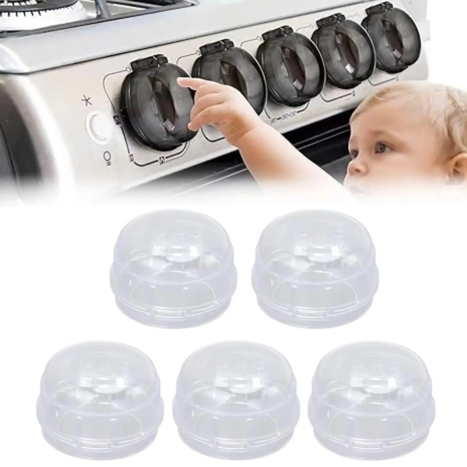 JWDX Closure Bags and Lids and Boxes Clearance, 5 Pack Stove Knob Covers for Child 2025 Knob Covers Child Stove Knob Covers with Adhesive Oven Knob Covers for Kids and From Turning on Stove Clear Wholesale Hub