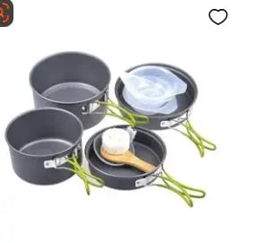 JWDX Cooking Utensils Clearance, Outdoor Camping Set Pot Cookware Picnic Pot Set Portable Alumina Heat Shielded Set Pot for 2 to 3 People As shown Wholesale Hub