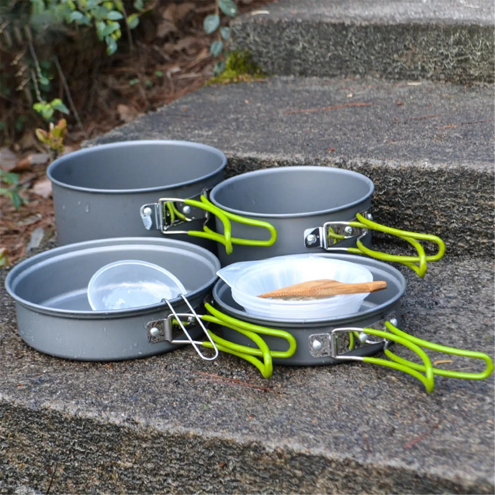 JWDX Cooking Utensils Clearance, Outdoor Camping Set Pot Cookware Picnic Pot Set Portable Alumina Heat Shielded Set Pot for 2 to 3 People As shown Wholesale Hub
