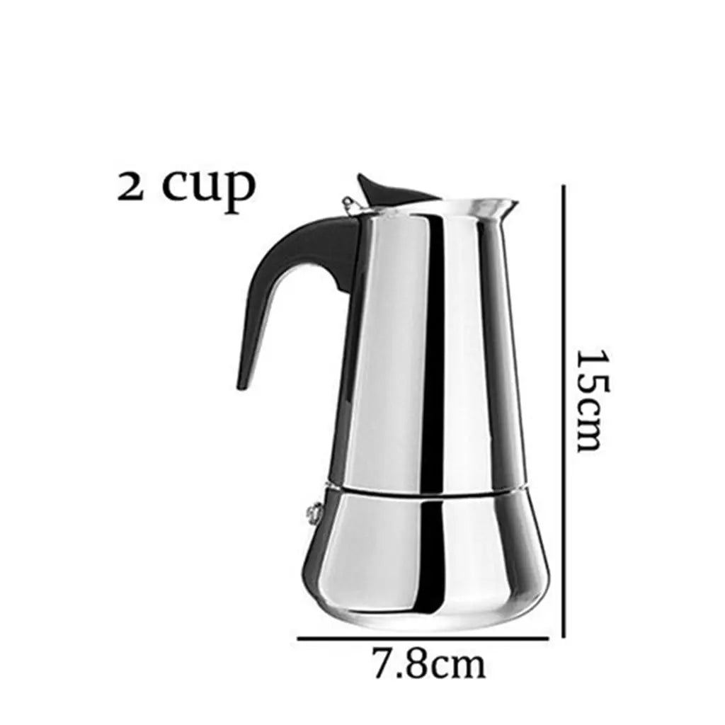 Clearance! Eguiwyn Coffee Maker (2 Cup Capacity) Stainless Steel Mocha Espresso Latte Percolator Stove Top Coffee Maker Pot Too 18.5x11 Silver Wholesale Hub