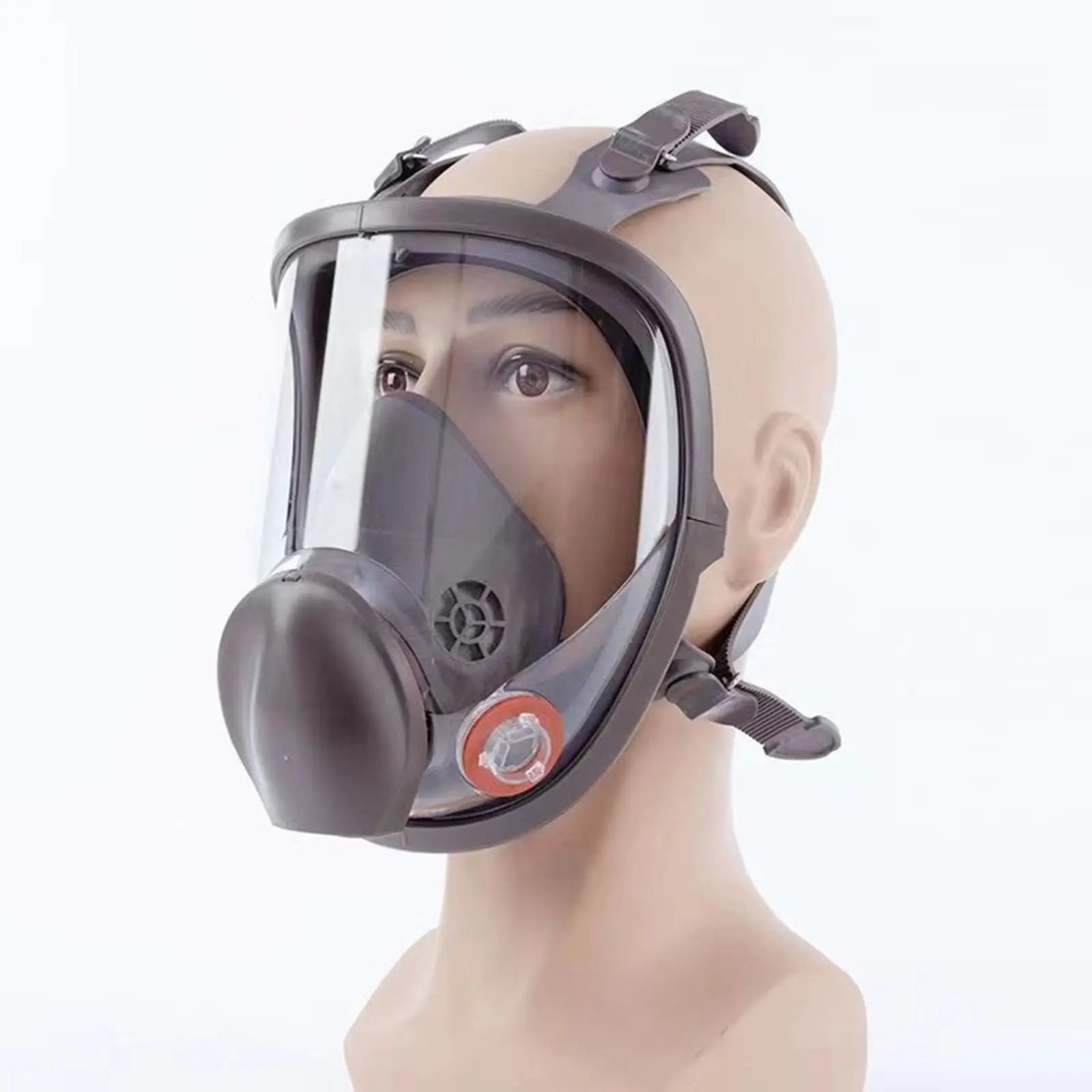 Large Field of View Dust Protection Gas Mask Jwdx Full Facepiece Reusable Respirator 6800 Niosh Large Lens Ansi High Impact Silicone Seal Four Point Harness Comfortable Fit Painting Dust L Brown Wholesale Hub