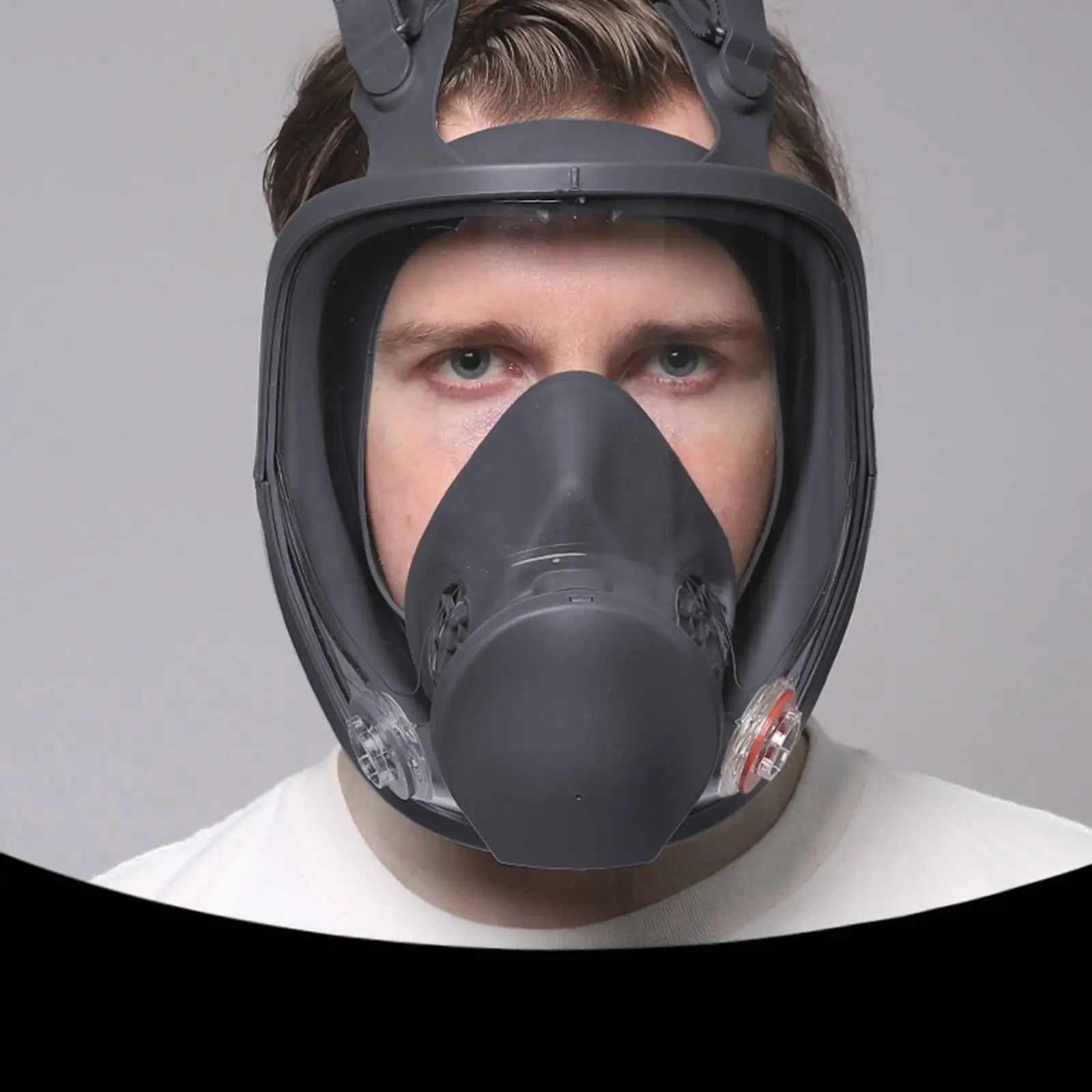 Large Field of View Dust Protection Gas Mask Jwdx Full Facepiece Reusable Respirator 6800 Niosh Large Lens Ansi High Impact Silicone Seal Four Point Harness Comfortable Fit Painting Dust L Brown Wholesale Hub