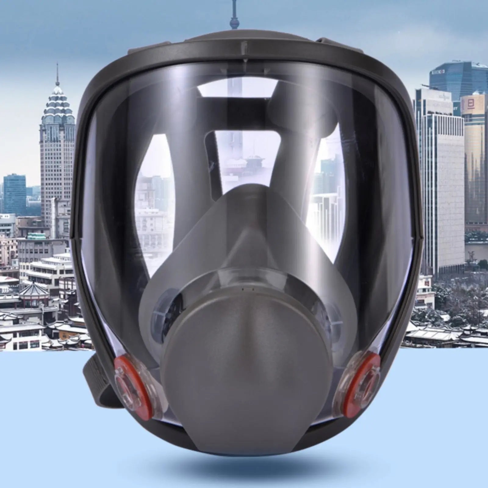 Large Field of View Dust Protection Gas Mask Jwdx Full Facepiece Reusable Respirator 6800 Niosh Large Lens Ansi High Impact Silicone Seal Four Point Harness Comfortable Fit Painting Dust L Brown Wholesale Hub