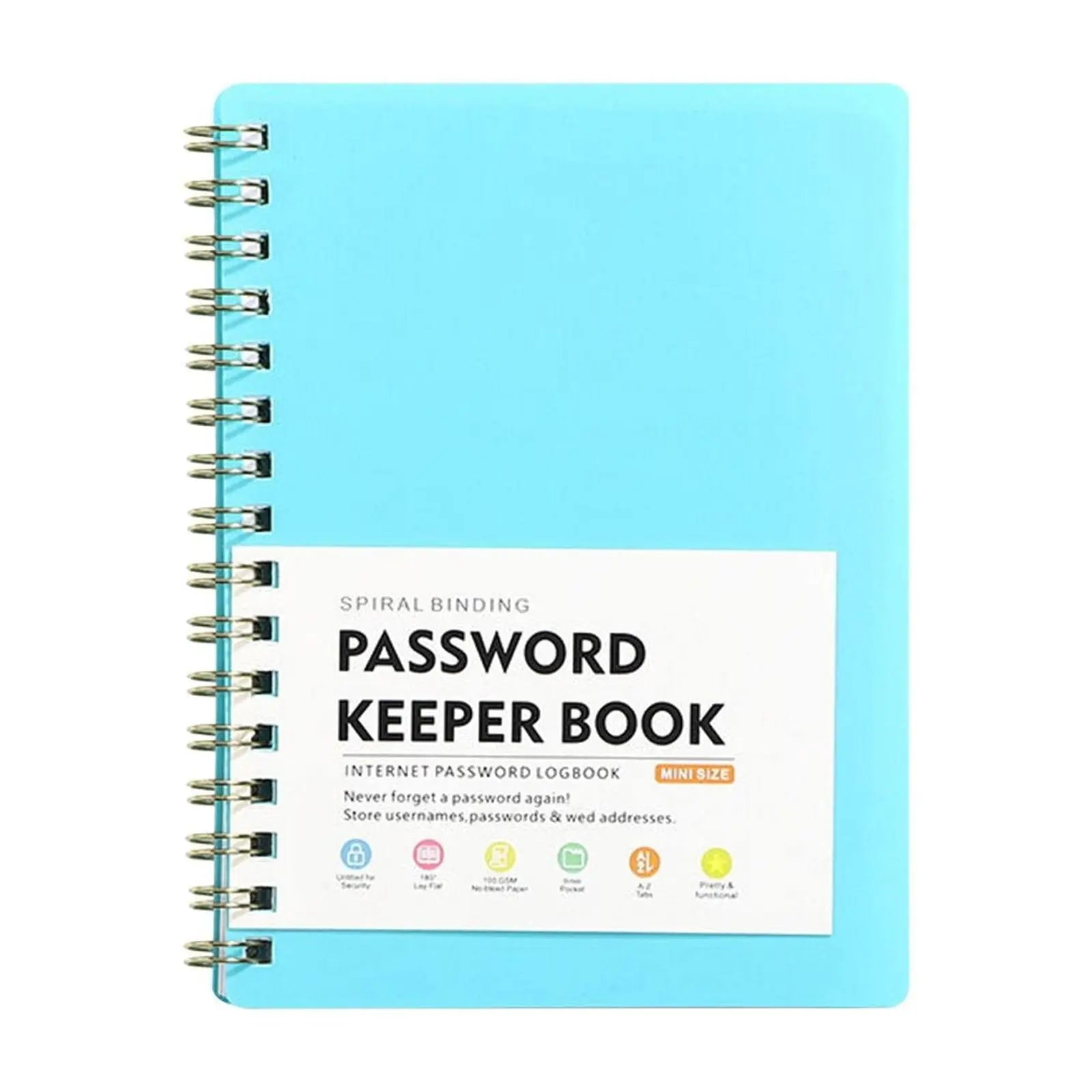 JWDX Hot Clearance! Password Book Password Book with Personal Alphabet Label Internet Address and Password Headquarters Password Log, A Spiral Code Book Spiral code book Grey Wholesale Hub