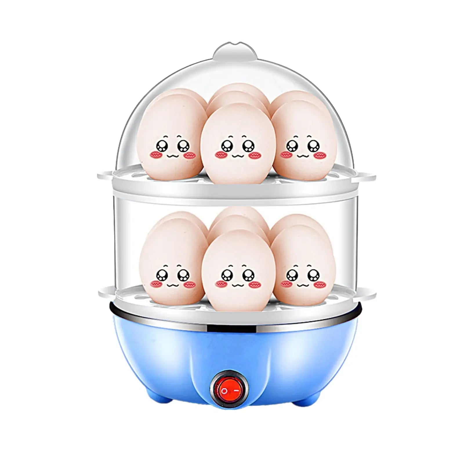 JWDX Egg Steamer Clearance! Eggs Cooker Double Breakfast Machine Stainless Steel Multi Function Steamer, Cooking Molds Promotion Include 1*Egg Steamer Blue Wholesale Hub