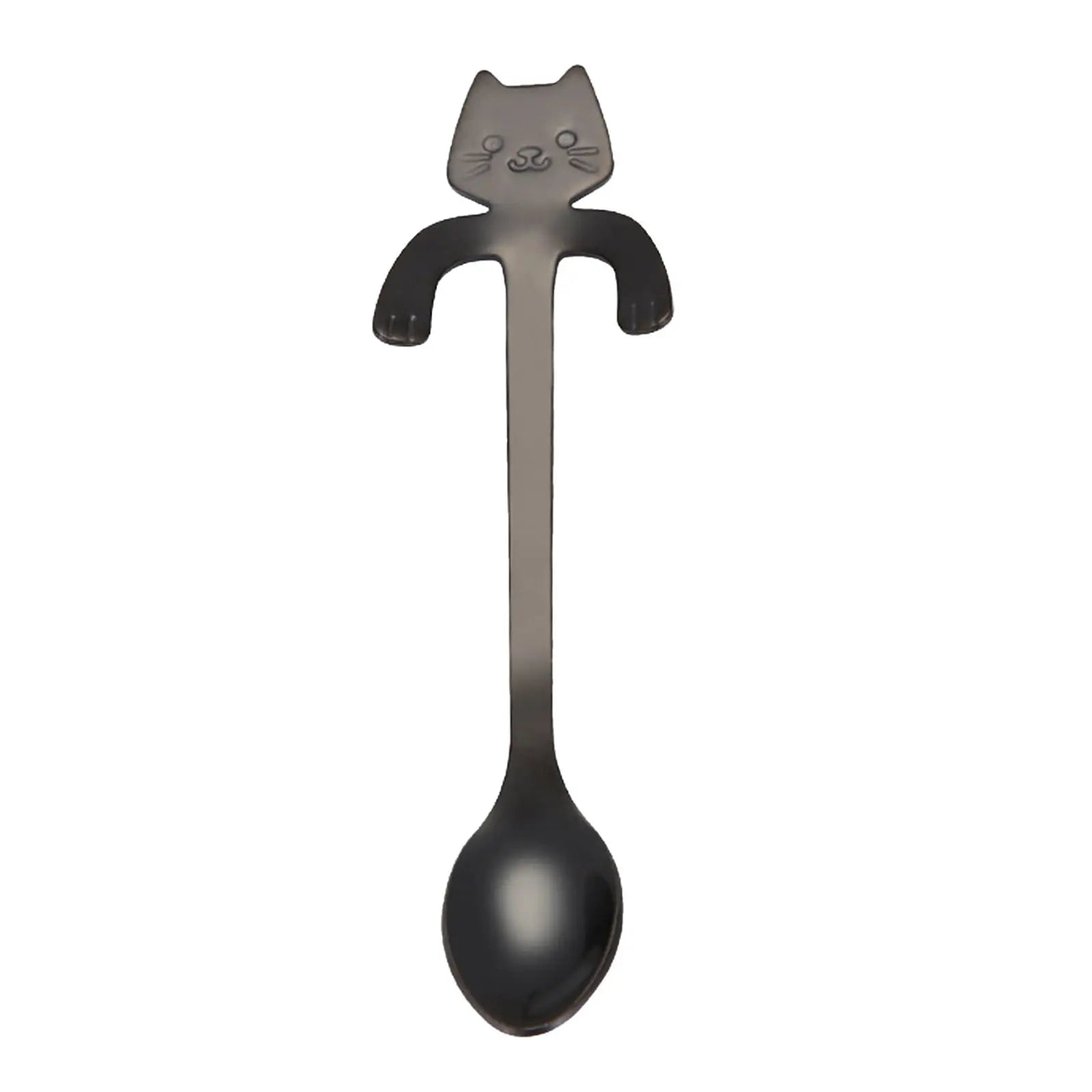 JWDX Tableware Clearance! Cat Spoon Short Handle Spoons Flatware Coffee Drinking Tools Kitchen Gadge, Stainless Steel Bowl Promotion Include 1X Spoon E Wholesale Hub