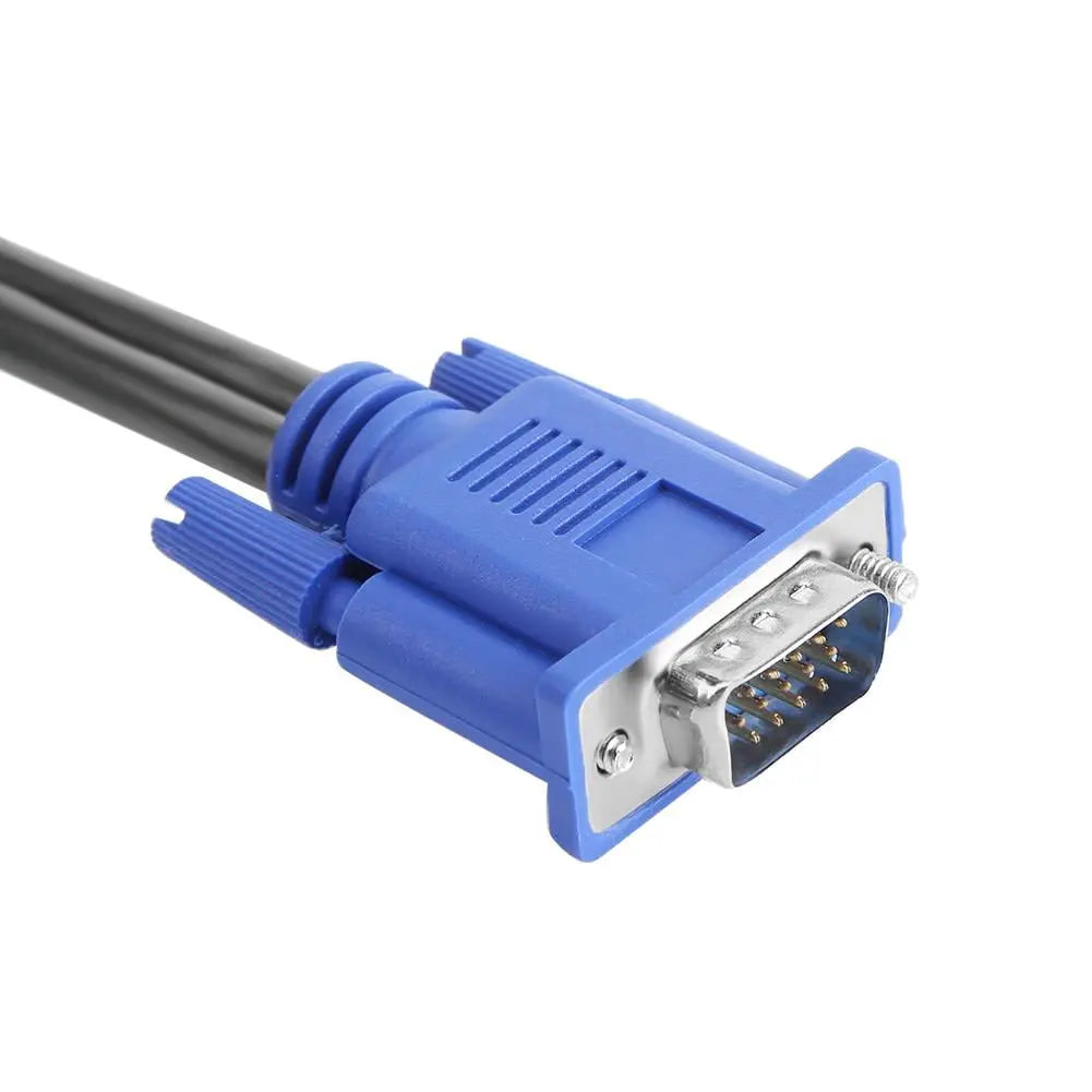 PLGEBR Dual 2 Monitor VGA Male to Female Cable, Blue Wholesale Hub