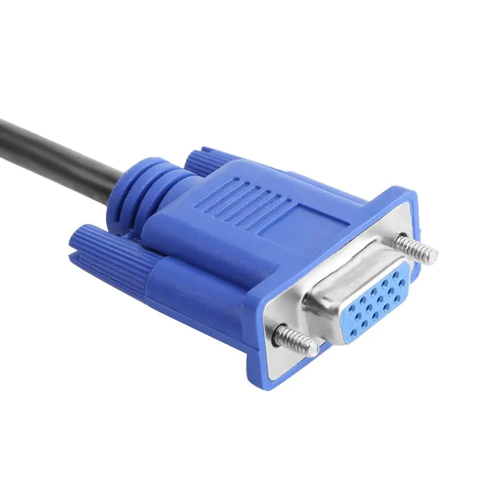 PLGEBR Dual 2 Monitor VGA Male to Female Cable, Blue Wholesale Hub