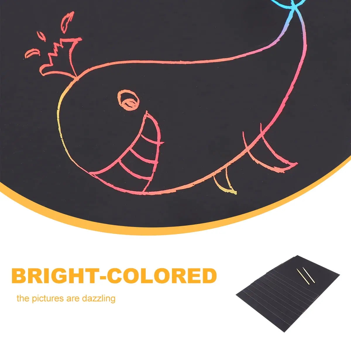 Ortofally 2 Pack of 10pcs Scratch Paper Scratching Drawing Paper Black Scratch Crafts Notes Boards Scratch Supplies 30X21cm Black Wholesale Hub