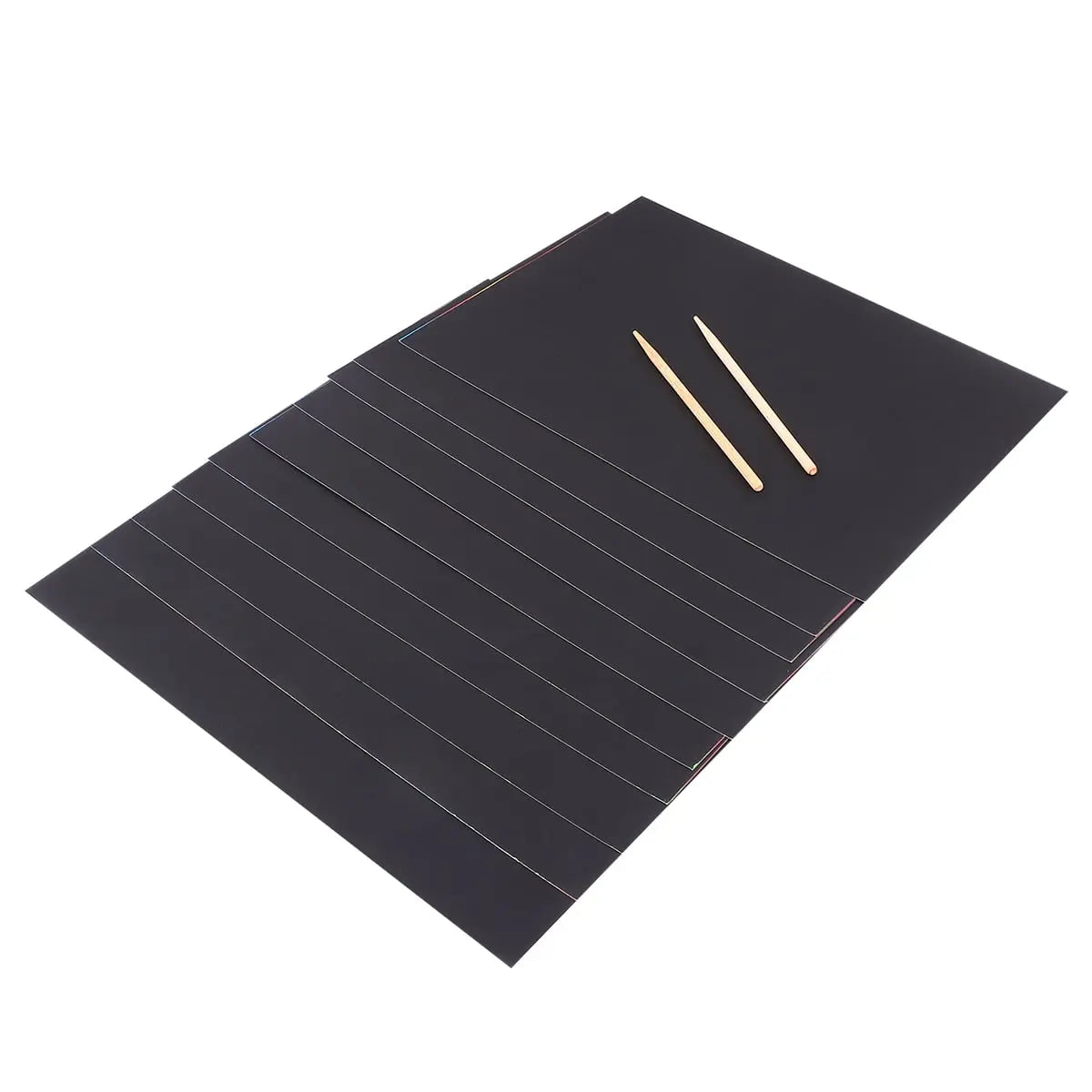 Ortofally 2 Pack of 10pcs Scratch Paper Scratching Drawing Paper Black Scratch Crafts Notes Boards Scratch Supplies 30X21cm Black Wholesale Hub