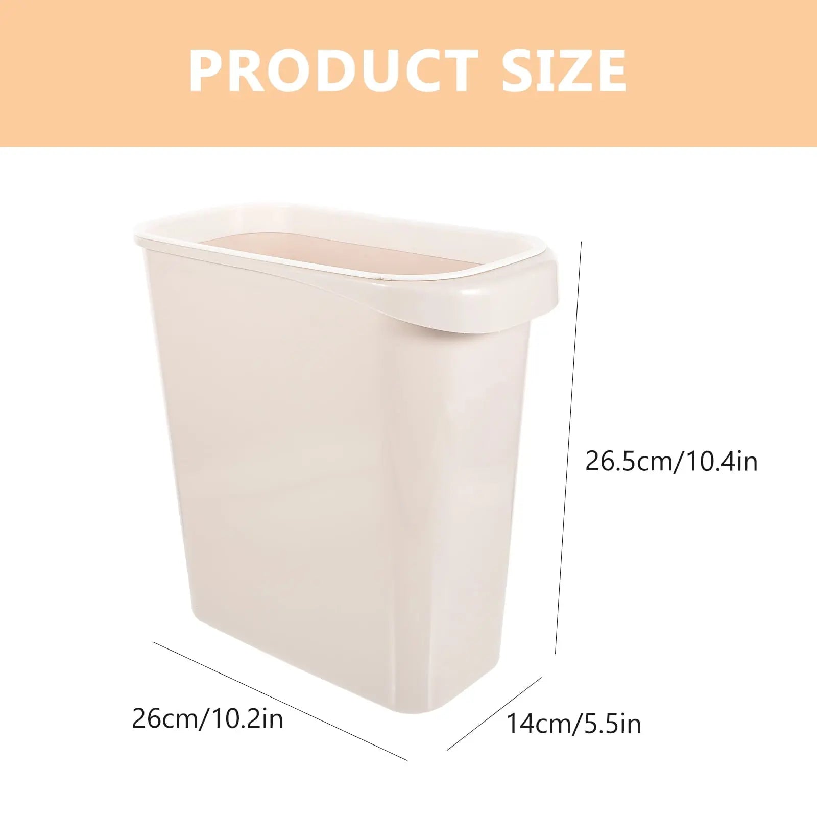 Worgeous White Plastic Trash Can for Home Use Made of Material Great for Small Spaces 13 x 8 0 inches Wholesale Hub
