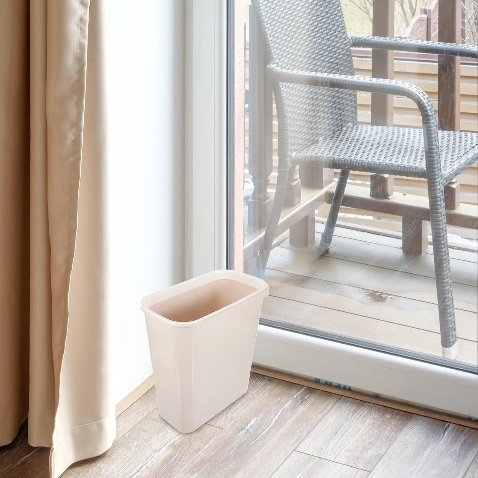 Worgeous White Plastic Trash Can for Home Use Made of Material Great for Small Spaces 13 x 8 0 inches Wholesale Hub