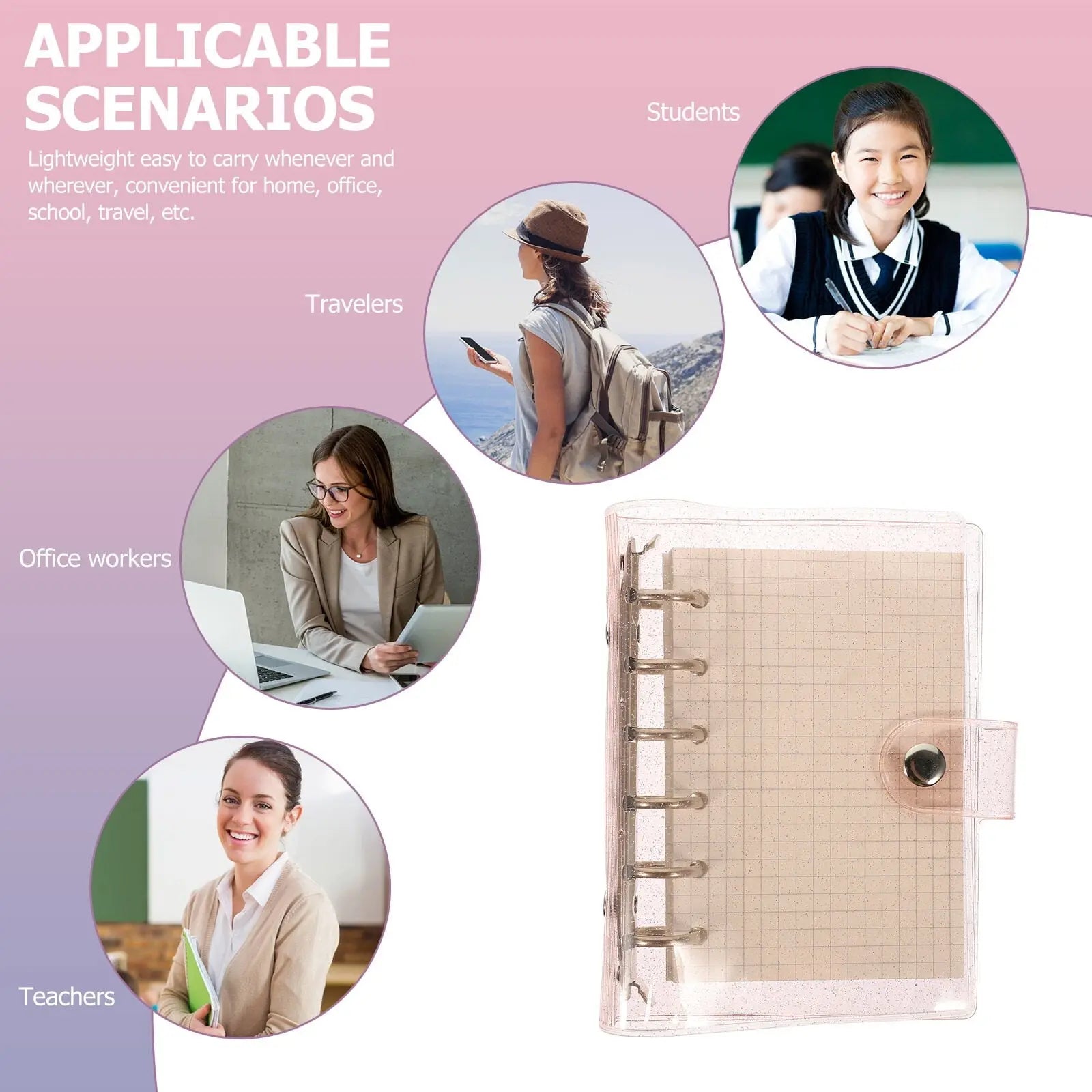 Worgeous Pink Small Notepad with PVC Material for Office Use Lightweight Compact Size 4.5 x 3 Inches Wholesale Hub