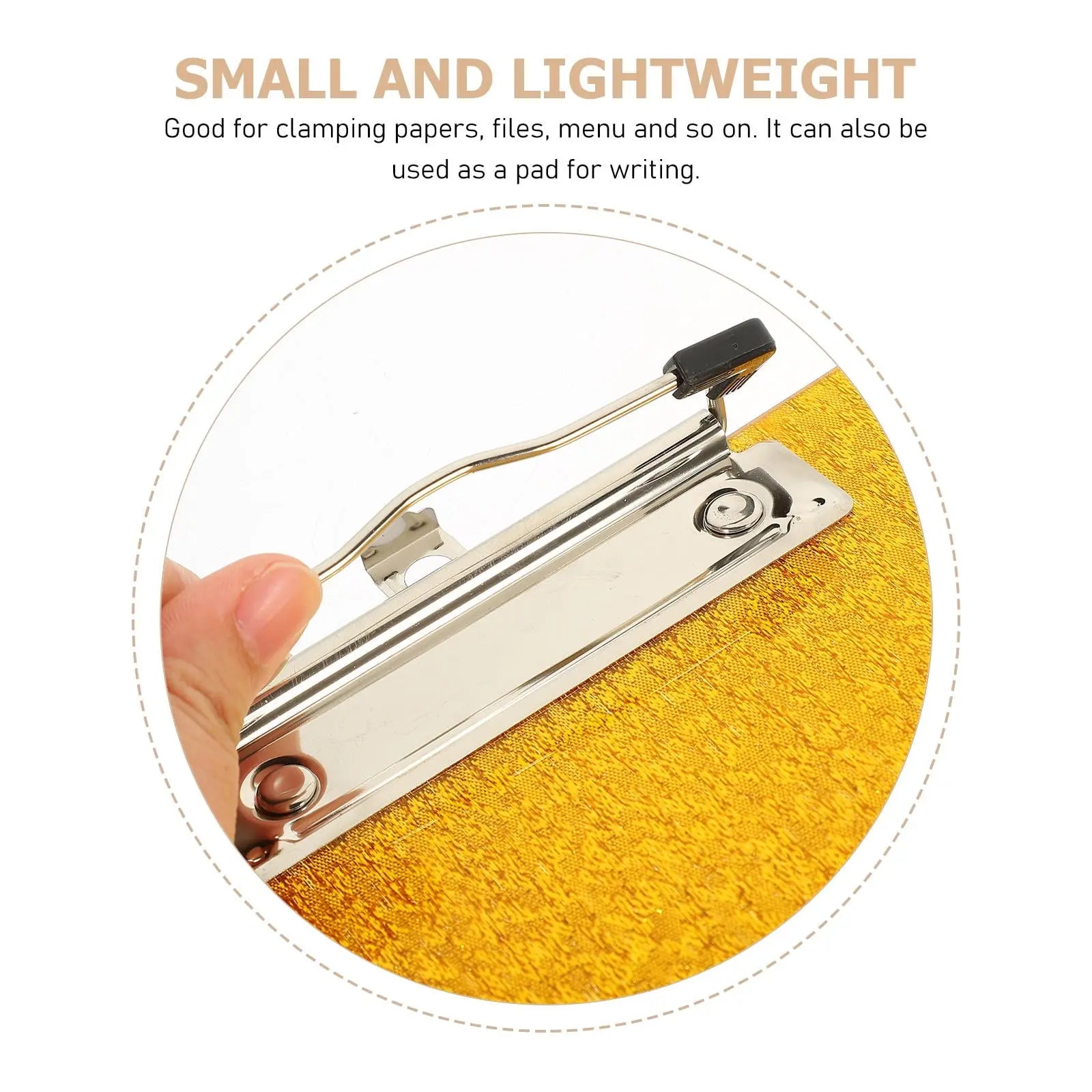 Worgeous Clipboard with Storage Small Writing Pad Student Office Golden Wholesale Hub