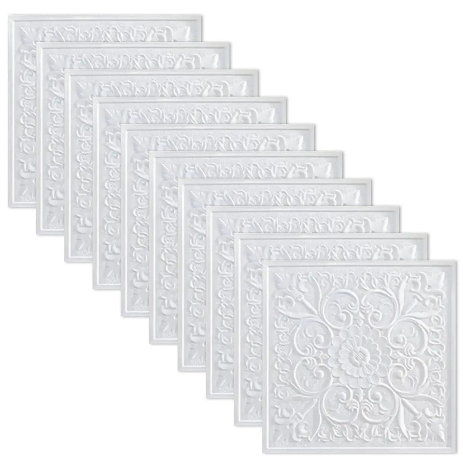 1PC 1/10pc 3D Tile Brick Wall Sticker Self-adhesive Foam Panel Stickers Living Room Bedroom Ceiling Wall Stickers Home Decoration Smile Home Wholesale Hub