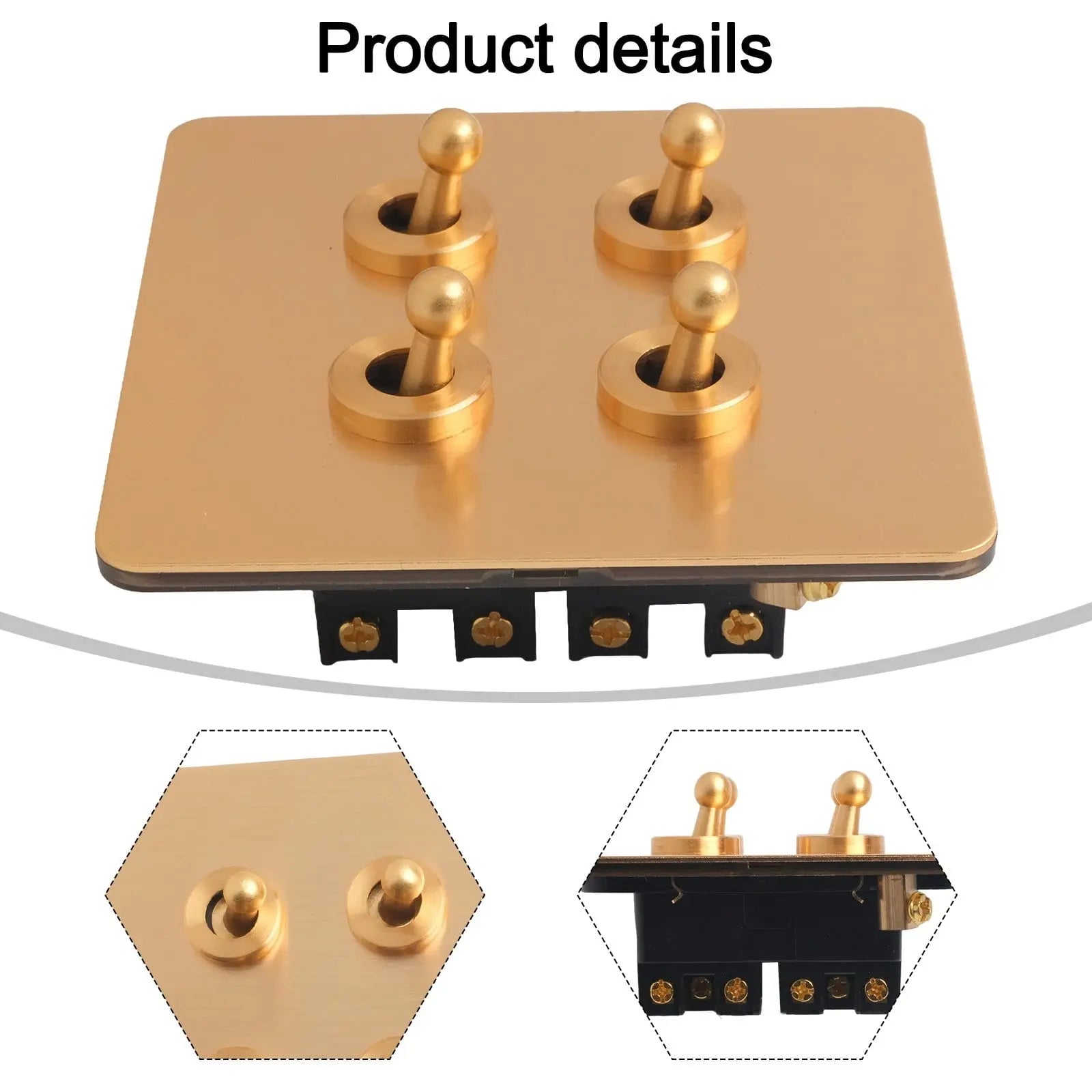 Toggle Light Rocker Switch 1/2 Way Retro Brass Plate Lever 86 Type Toggle Switch 1 Gang Smile Home 4 Gang Wholesale Hub