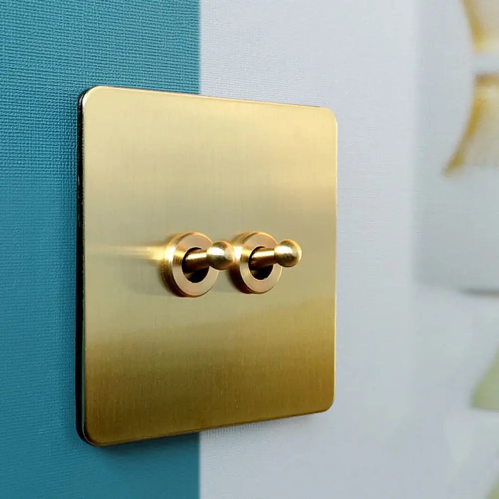 Toggle Light Rocker Switch 1/2 Way Retro Brass Plate Lever 86 Type Toggle Switch 3 Gang Smile Home Wholesale Hub