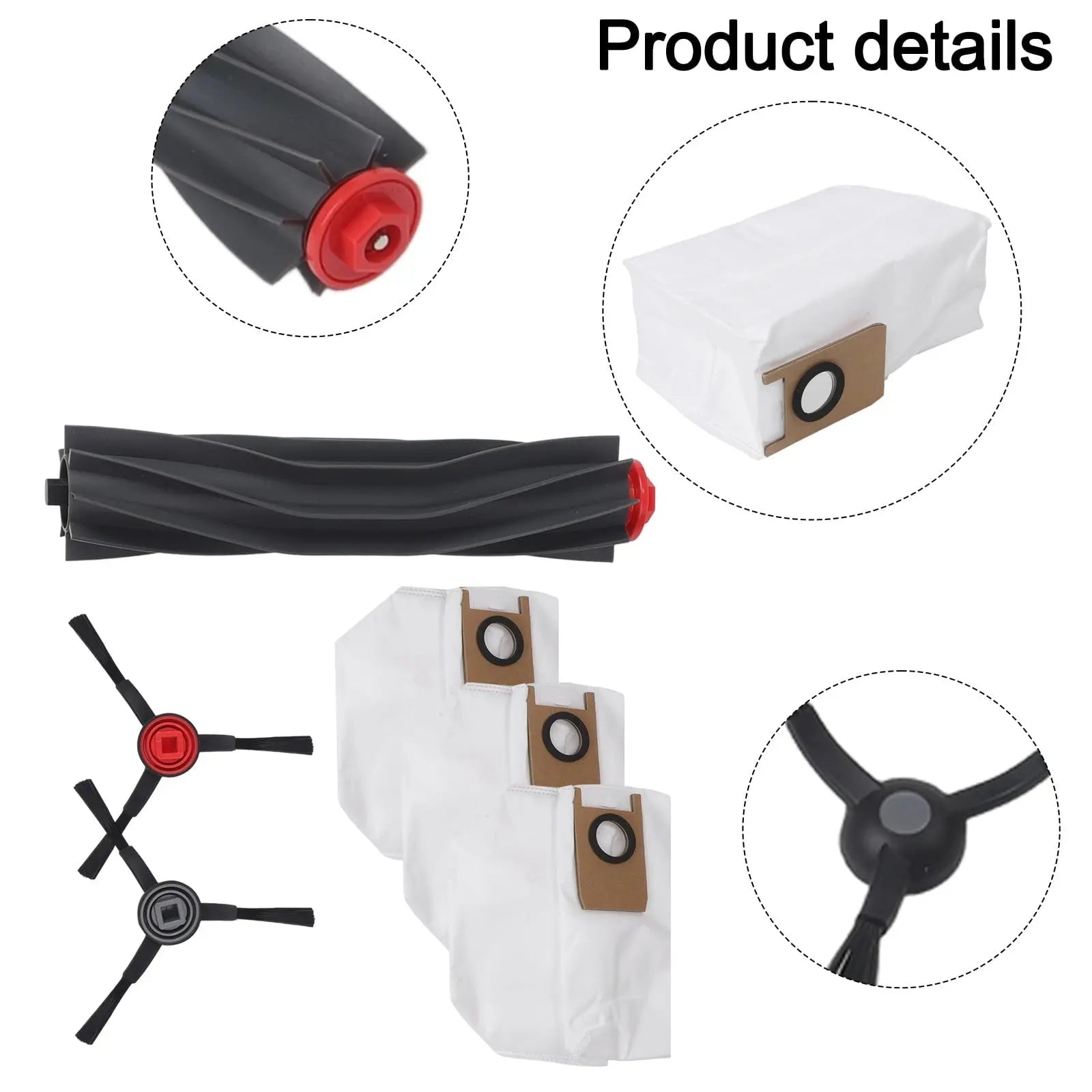 1 Set Main Roller Side Brush Dust Bags Kit Improving Air Quality For Eufy 3-in-1 E20 Robot Vacuum Cleaner Part Accessories Wholesale Hub