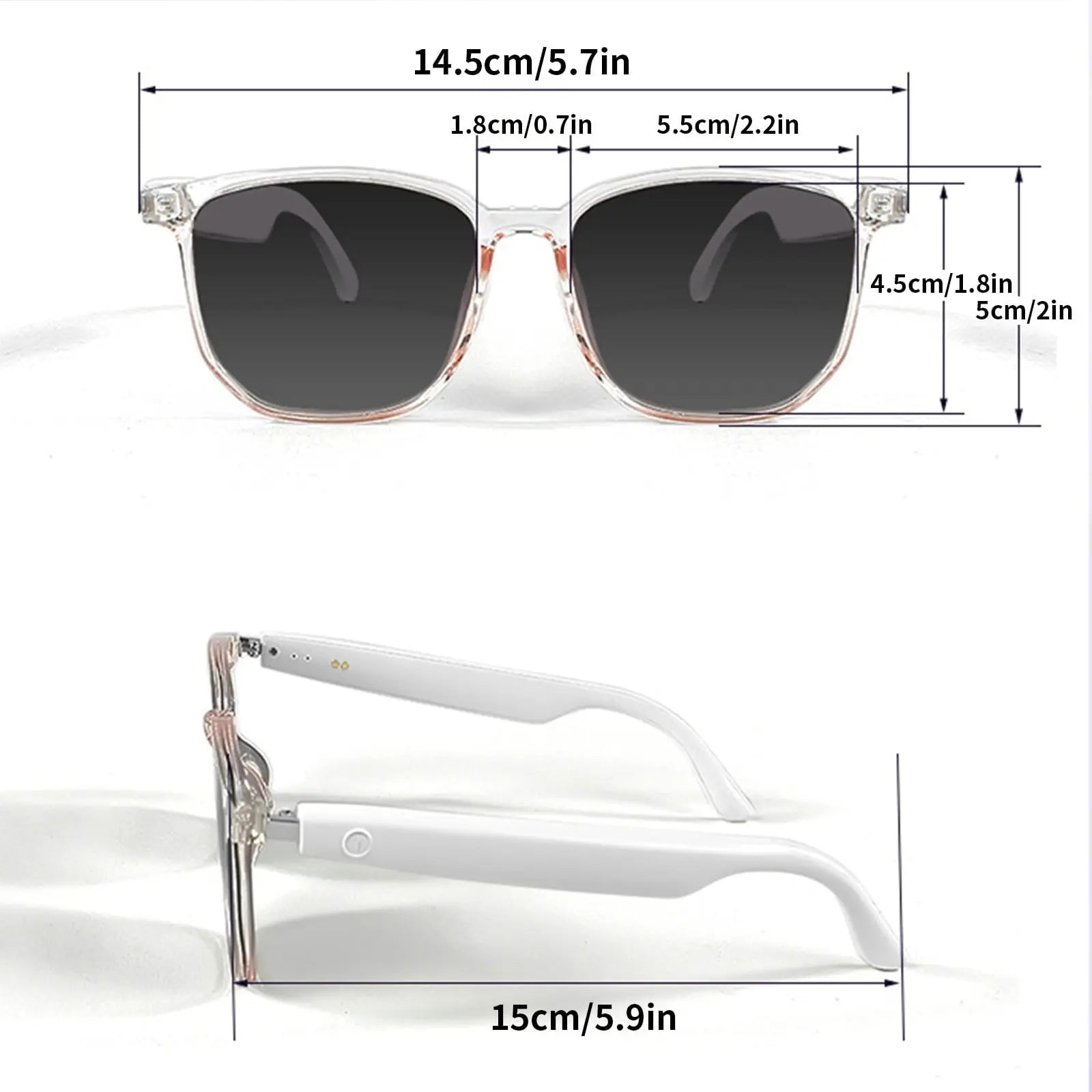 Smart Glasses with Wireless Earbuds, Lightweight Glasses With Blue Light Protection Wireless Bluetooth 5.3 Headset Function Built-in Music And Speakers Support For And Voice Black Wholesale Hub