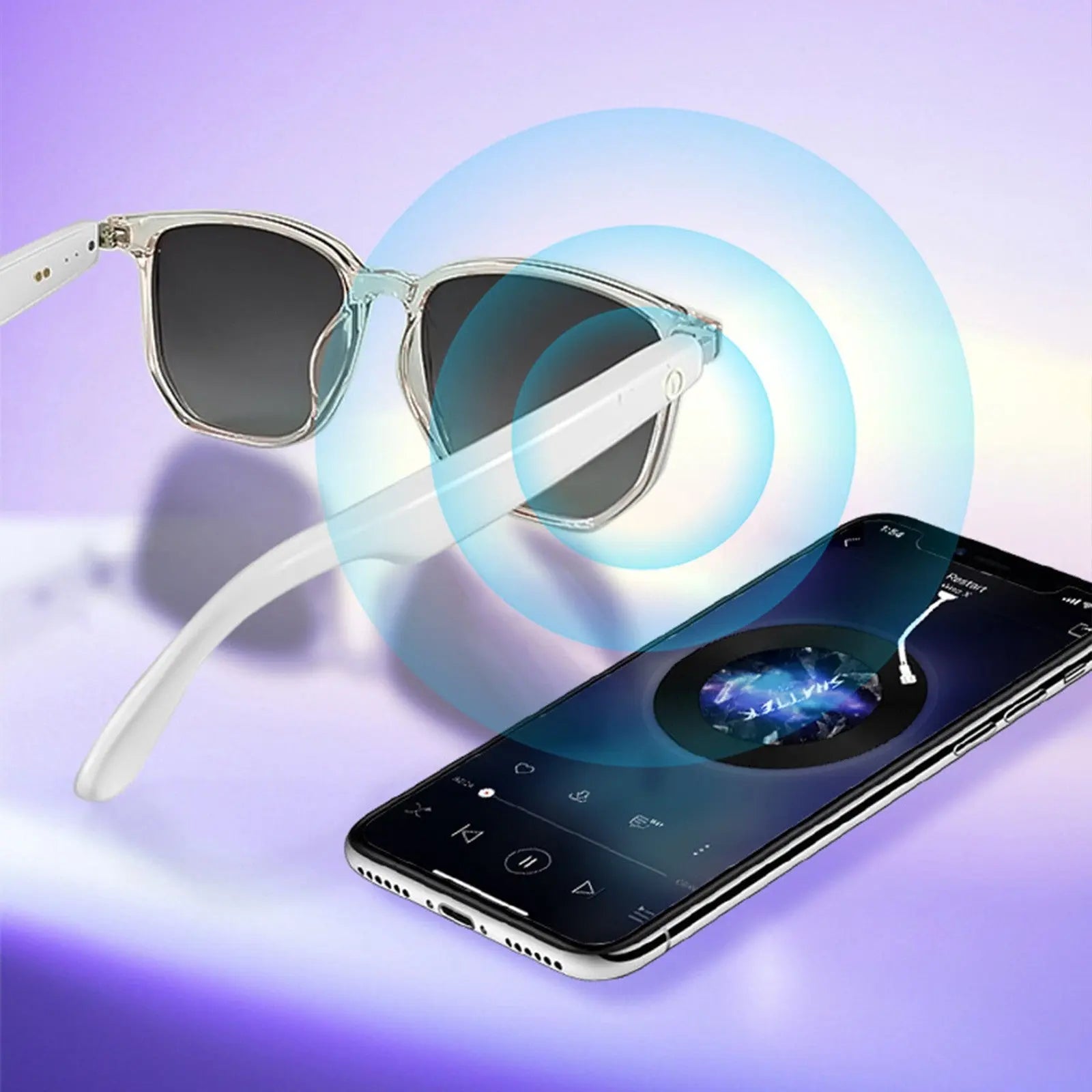 Smart Glasses with Wireless Earbuds, Lightweight Glasses With Blue Light Protection Wireless Bluetooth 5.3 Headset Function Built-in Music And Speakers Support For And Voice Black Wholesale Hub