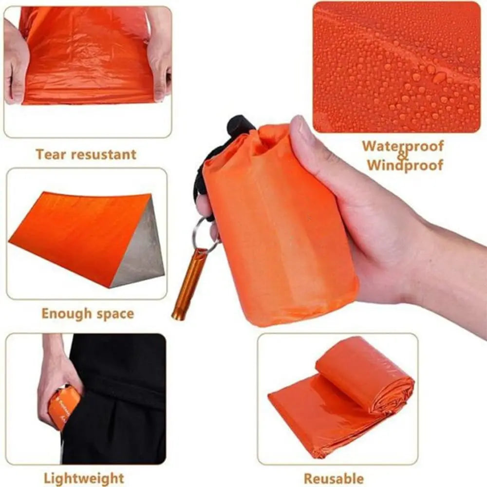 Emergency Sleeping Bag, Waterproof Emergency Sleeping Bags for Survival, 84X36in Sleeping Bag ,Pocket Size Survival Blanket, 3/4/5 PCS Thermal Bivy Sack for Outdoor Camping, Hiking 3PCS Wholesale Hub