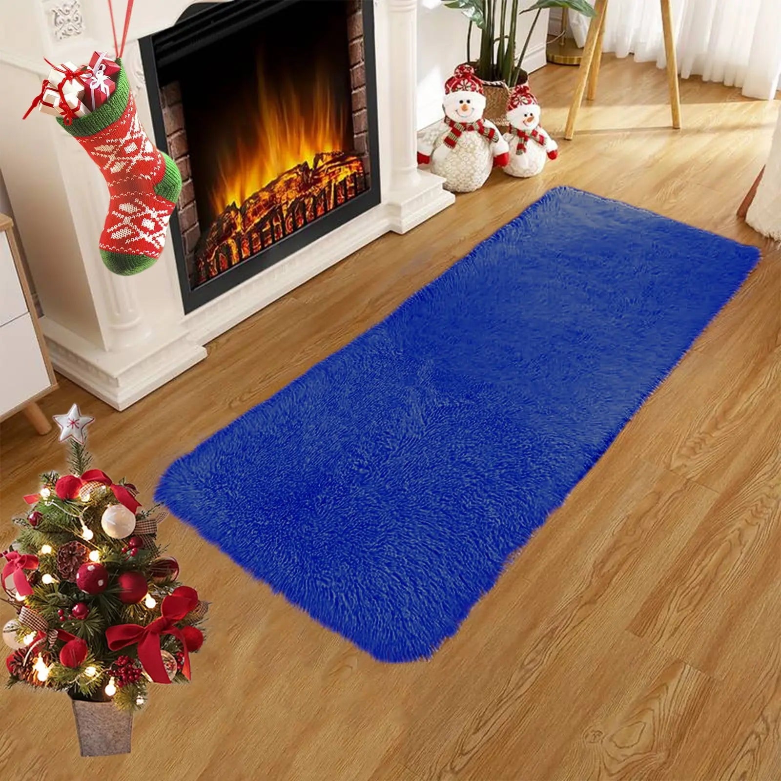 Washable Runner Rug for Bedroom Living Room Rug - 40 x 15.7 Inch Bath Mats Red Soft Fluffy Hallway Runner Rug, Non-Slip Indoor Carpet for Kitchen Laundary Room Decor Entryway Bathroom Blue Wholesale Hub