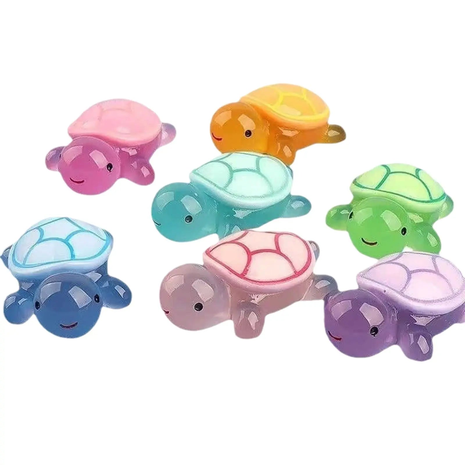 100 PCS Cute Tiny Turtles for Crafts - Mini Turtle Figurines Glow in The Dark Miniatures Resin Turtles Cute for Fairy Garden Moss Landscape Party Decoration Hidden Game Nail Art DIY Projects Wholesale Hub