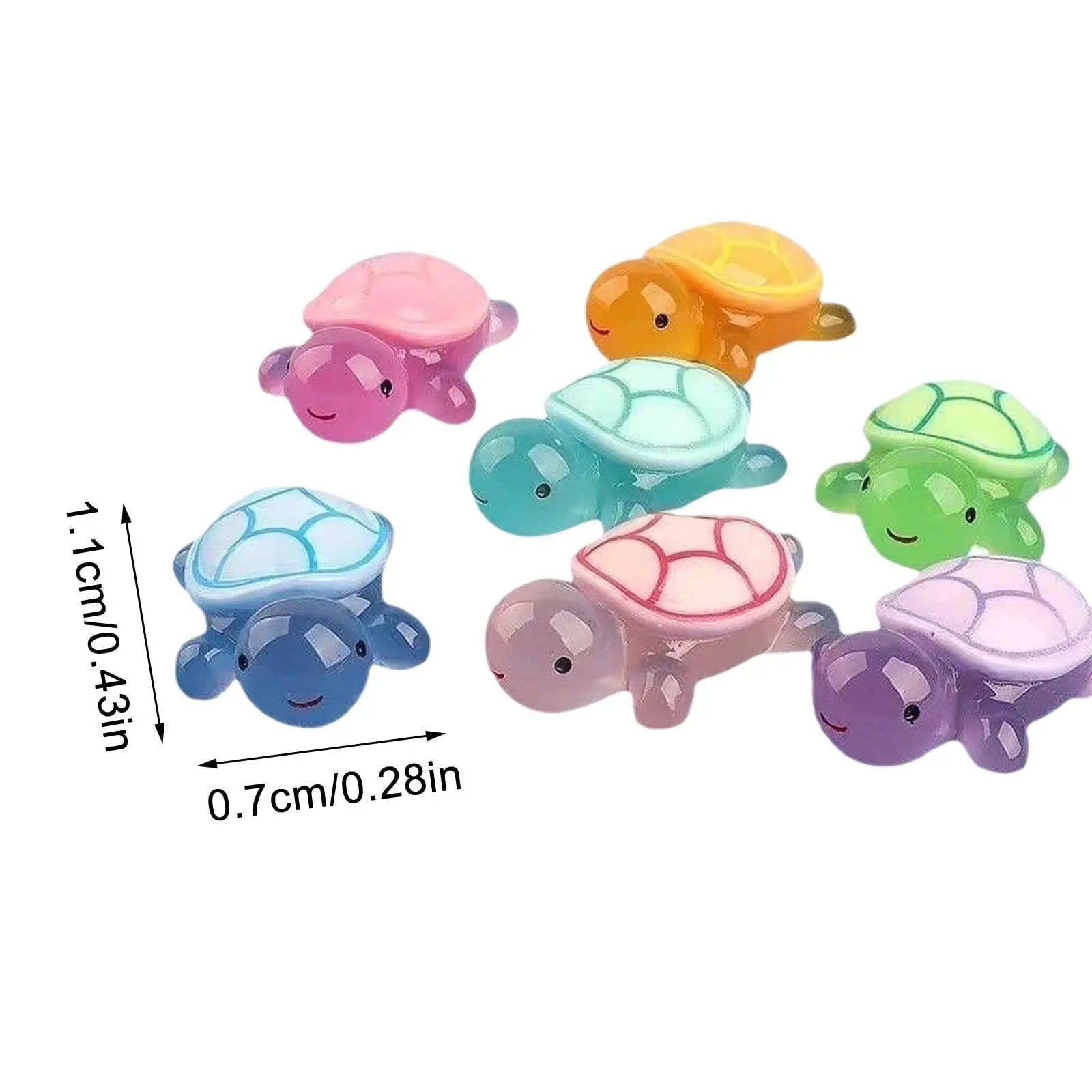 100 PCS Cute Tiny Turtles for Crafts - Mini Turtle Figurines Glow in The Dark Miniatures Resin Turtles Cute for Fairy Garden Moss Landscape Party Decoration Hidden Game Nail Art DIY Projects Wholesale Hub