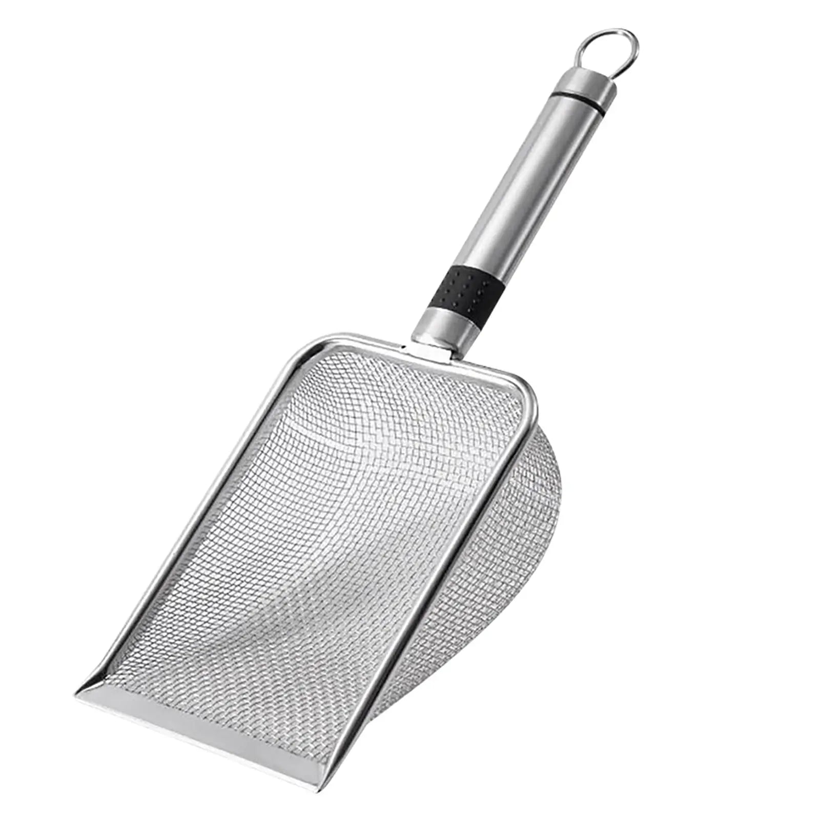 Stainless Steel Cat Litter Shovel - Mesh Shovel with Small Holes, Fine Mesh Sand Scoop for Litter Box Cleaning, Feces Screening Shovel, 10cm Deep for Easy Waste Separation, Comfortable Handle Wholesale Hub