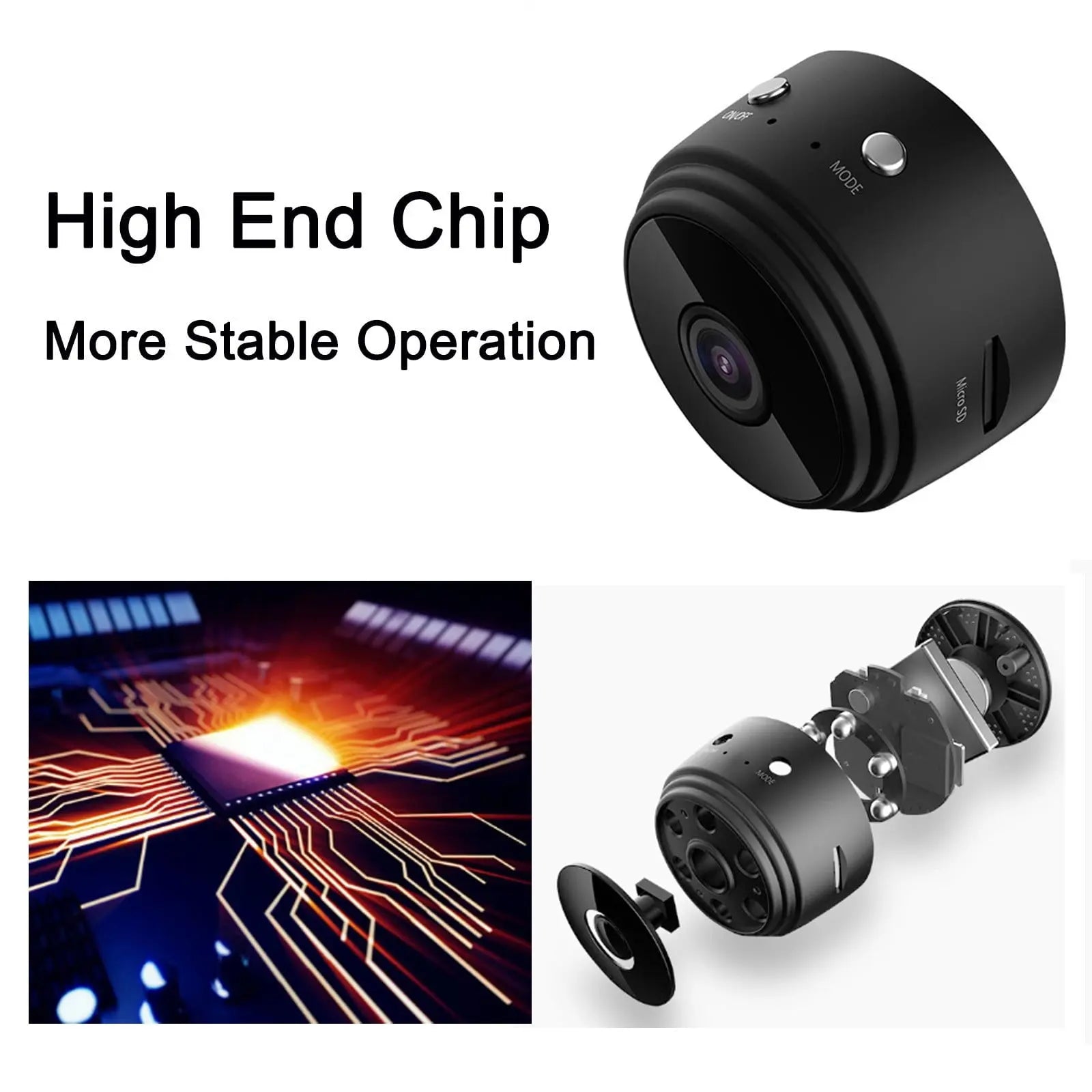 Magnetic Mini Security Camera - 3 Pack 1080P WiFi Wireless Security Camera - Motion Detection, Night Vision, Loop Recording, USB Rechargeable, Indoor & Outdoor Use, Home/Office Surveillance Wholesale Hub